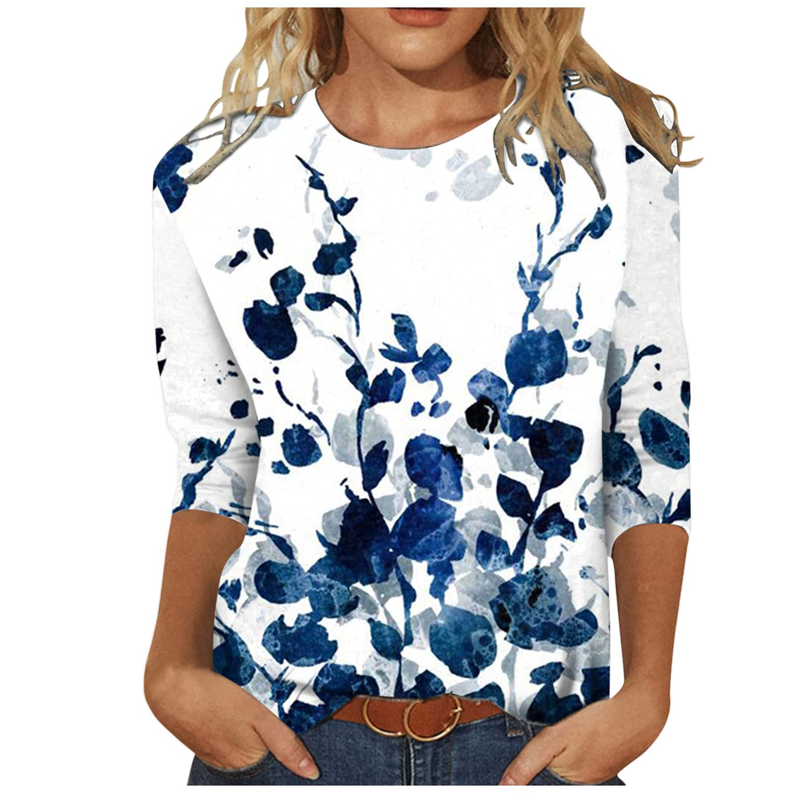 Women's Short Sleeve Crewneck T-Shirt - Fashion Marble Print Loose Fit Casual Tee | Summer Tops for Women | Cute Graphic Tshirts for Everyday Wear, Outings & Vacation