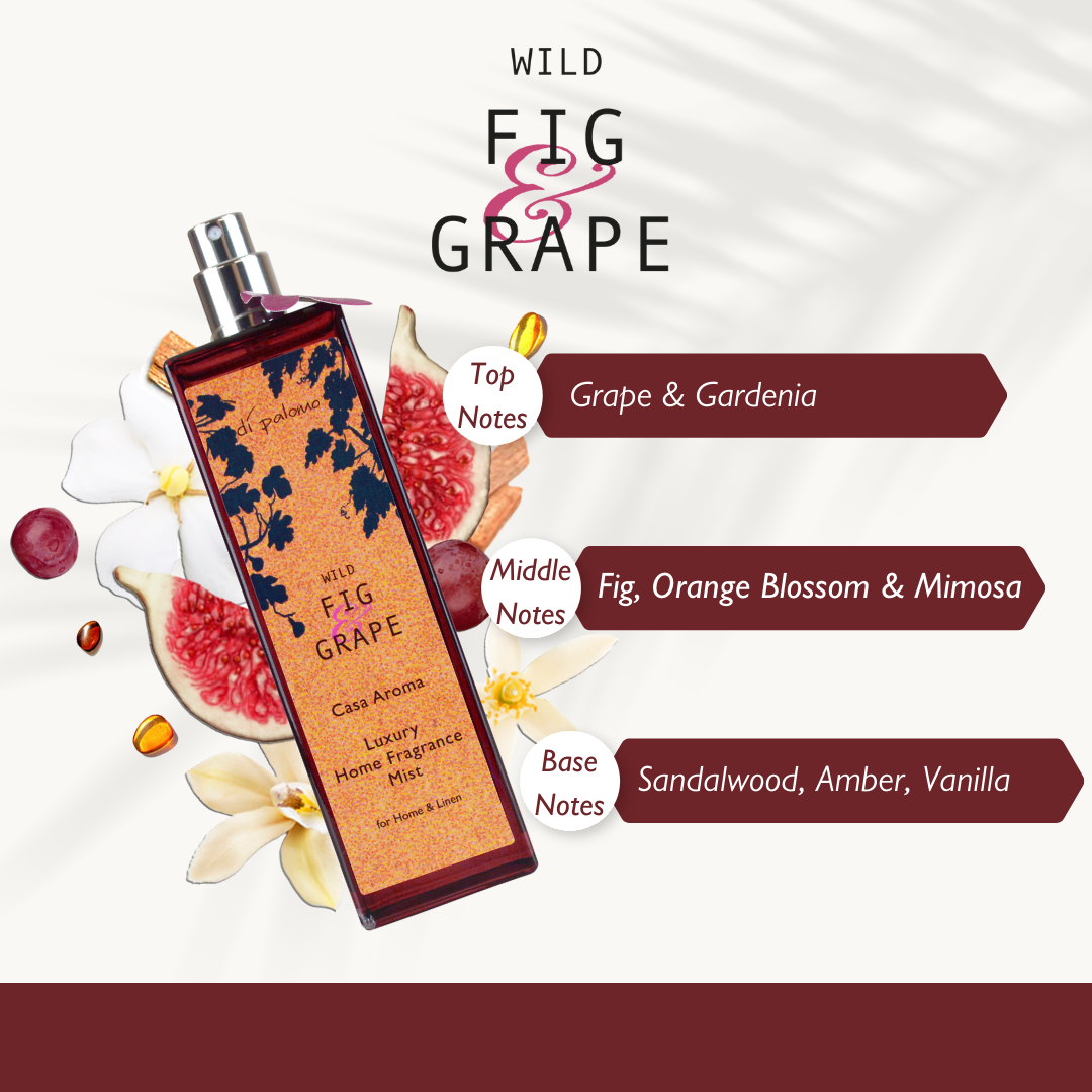 Di Palomo Wild Fig & Grape Luxury Home Fragrance Mist 100ml - Premium Scented Room Spray for Living Room, Bedroom & Bathroom - Long Lasting Aromatherapy Air Freshener for Home & Office