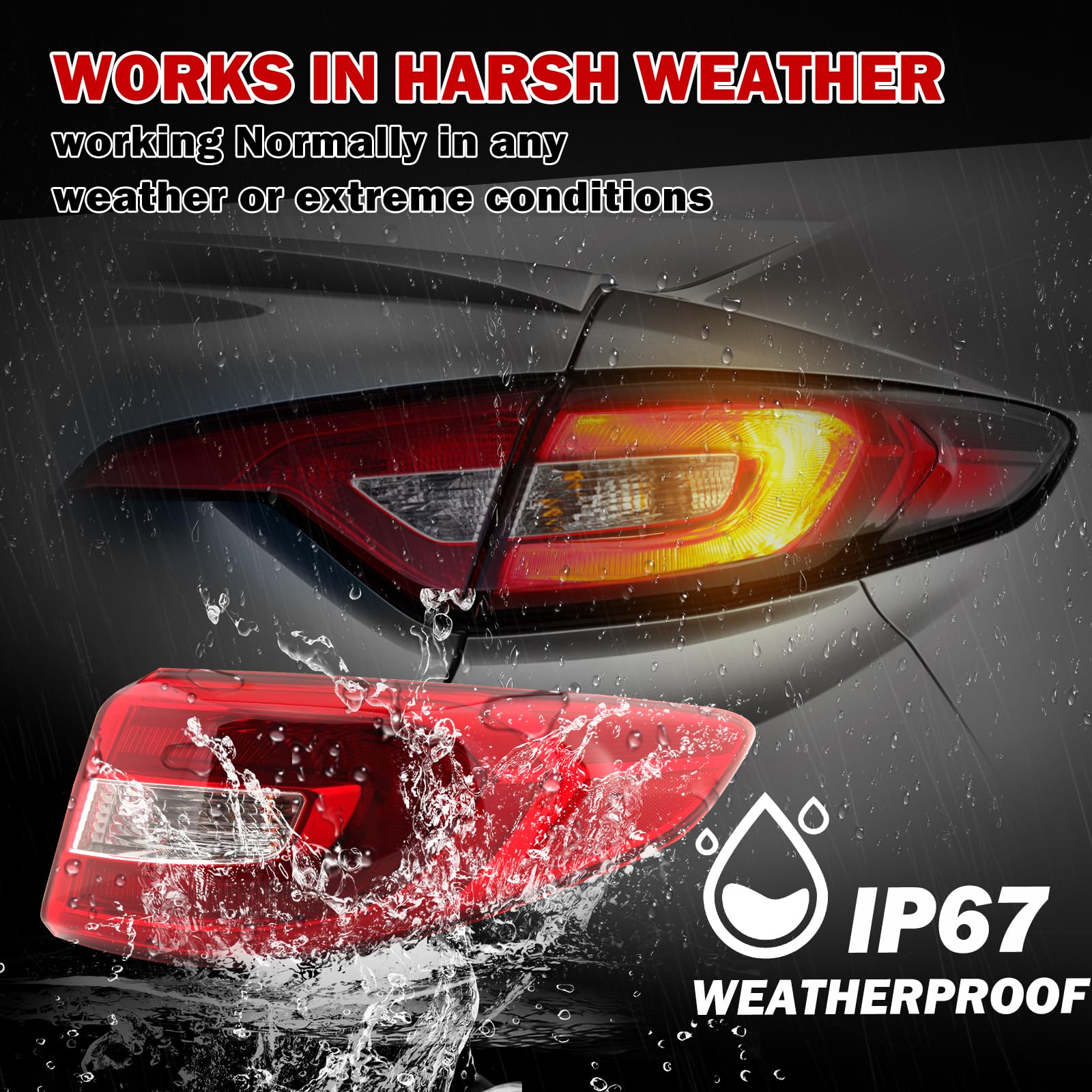 2015-2016-2017 Hyundai Sonata Right Passenger Side Tail Light Cover - LED Stop Brake Warning Indicator Lamp - Replacement for Rear Signal Lights - Perfect for Night Driving & Enhanced Safety