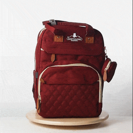 BabyBear Diaper Bag Backpack - Large Insulated Baby Bag with Changing Pad, Stroller Straps & Multiple Pockets for Travel, Daycare & Outings