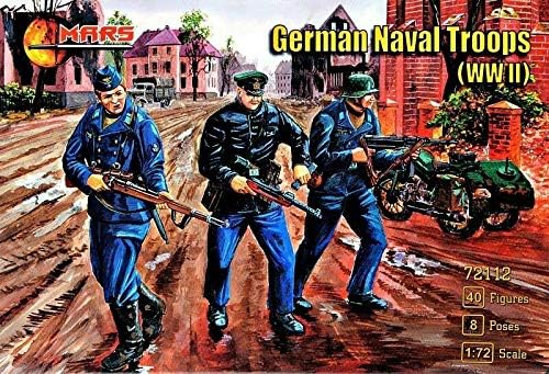 1/72 Scale WWII German Naval Troops Plastic Model Kit - Mars Figures 72112 | Collectible Military Miniatures for Hobbyists & History Enthusiasts | Perfect for Dioramas, Wargaming & Display Collections