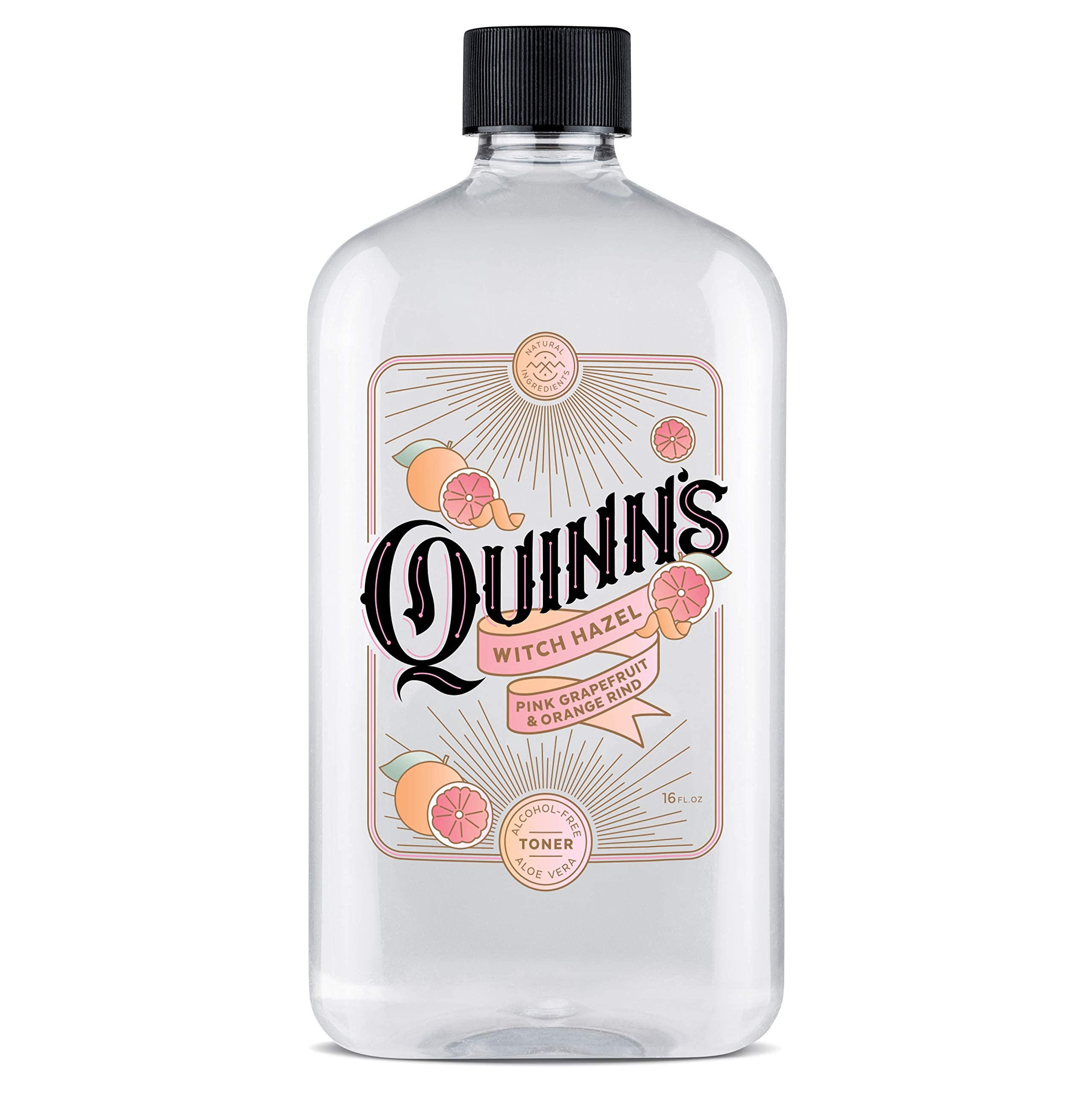 Quinn’s Alcohol-Free Witch Hazel Toner with Pink Grapefruit & Orange Peel (16 oz) & Lavender Hydrosol Facial Mist (8 oz) - Natural Skincare for Acne, Pores & Sensitive Skin | Daily Face Care Routine
