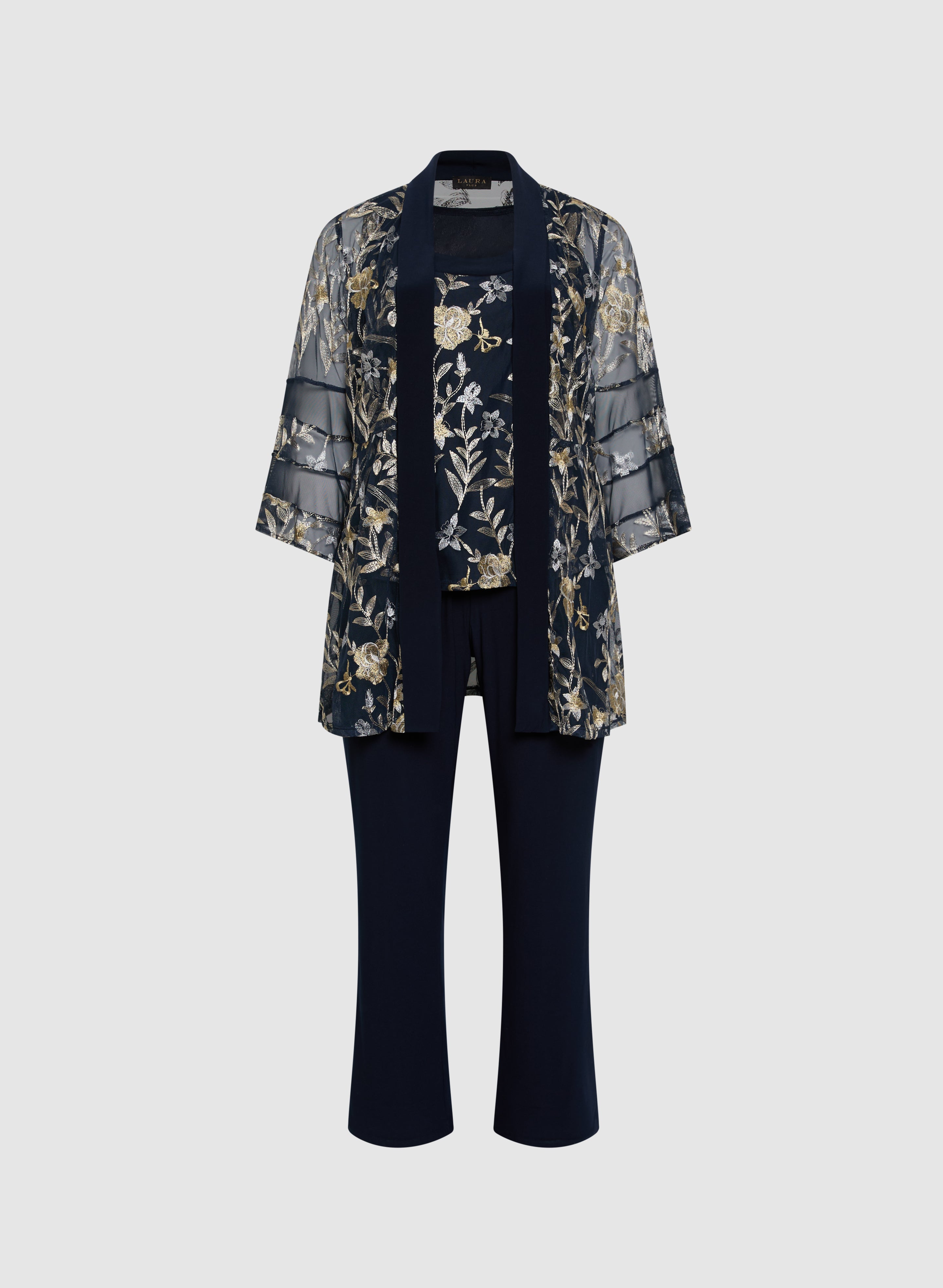 Floral Embroidered Jacket Top and Pants Set for Women - Boho Chic Outfit for Spring Summer Wedding, Party & Vacation