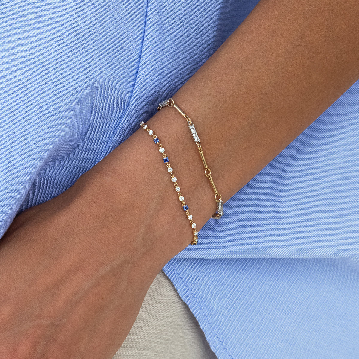 Elegant Wrapped in Sapphires and Diamonds Bracelet for Women - Perfect for Weddings, Anniversaries & Special Occasions