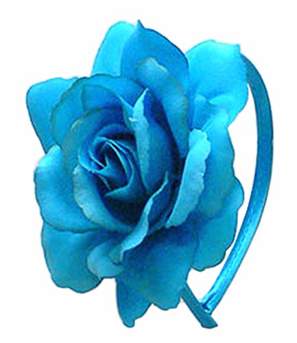 Elegant Rose Flower Headband for Women - Fashion Hair Accessory U86175-8688aqua | Perfect for Weddings, Parties, and Everyday Wear