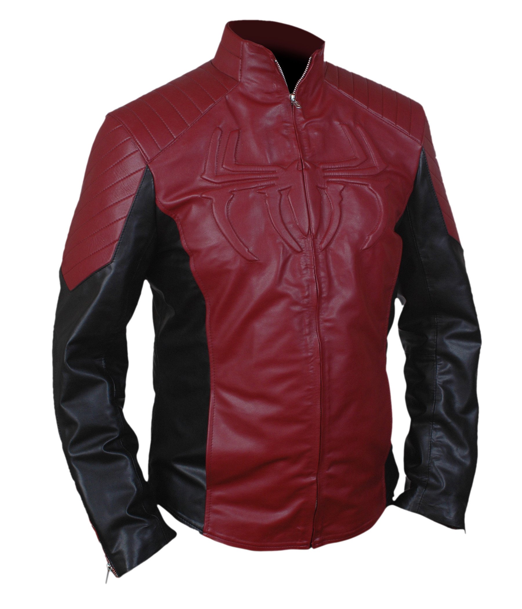 F&H Men's Superhero Amazing Spider-Man Maroon & Black Jacket - Stylish Cosplay & Casual Wear for Halloween, Comic Con & Everyday Fashion