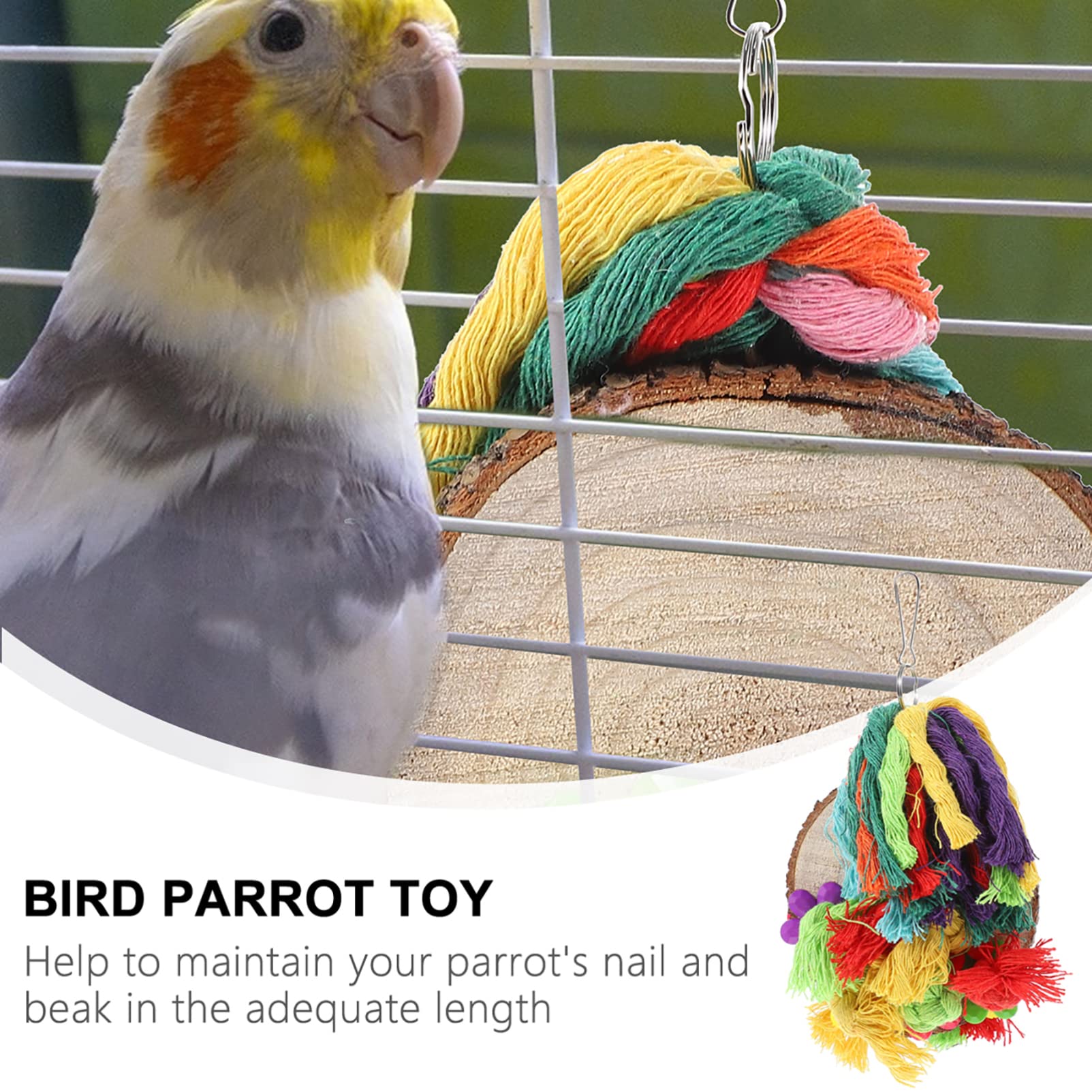 Best Parrot Chewing Toy - Hanging Bird Cage Toy for Parrots, Cockatiels & Pet Birds | Durable Rope Swing Chew Toy for Mental Stimulation & Beak Exercise | Perfect for Cage Enrichment & Playtime