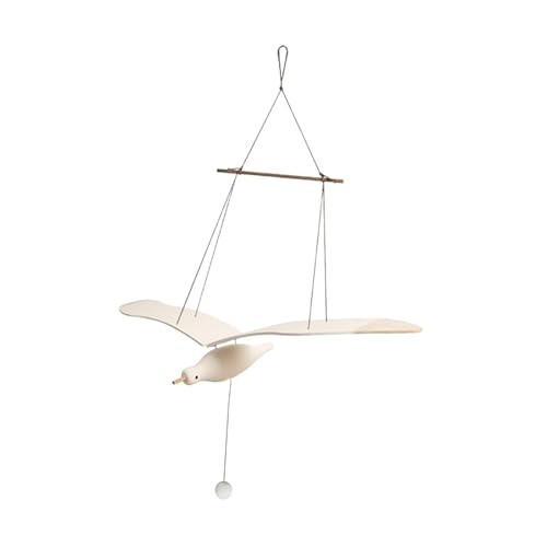 Handmade Wooden Seagull Mobile - 3 Flying Seagulls Hanging Decor for Nursery, Living Room, Bedroom & Garden - Unique Coastal Themed Home Decor for Beach House or Ocean Lover's Space