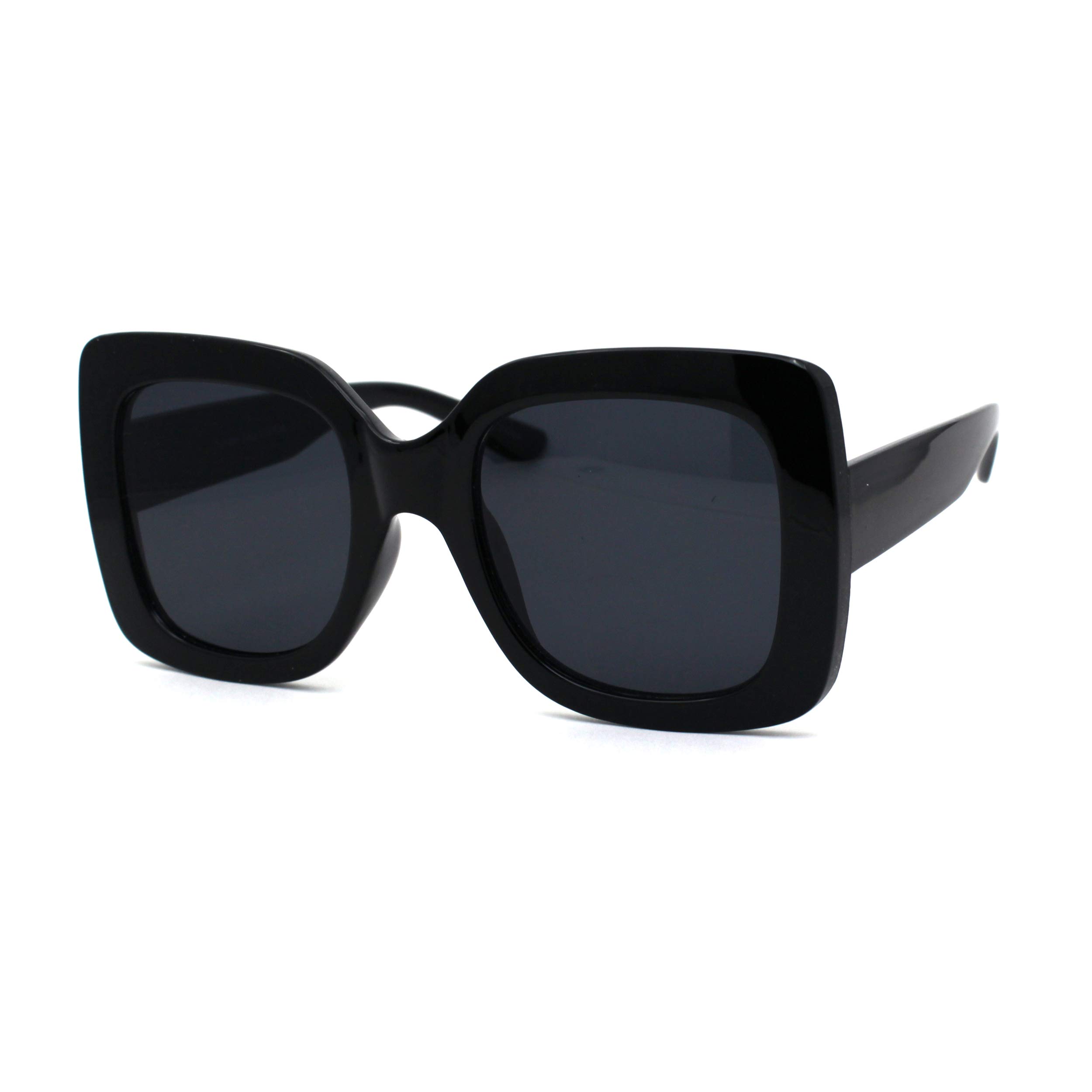 Women's Fashion Thick Plastic Rectangle Butterfly Sunglasses UV400 Protection - Trendy Retro Style for Outdoor, Beach, and Summer Activities