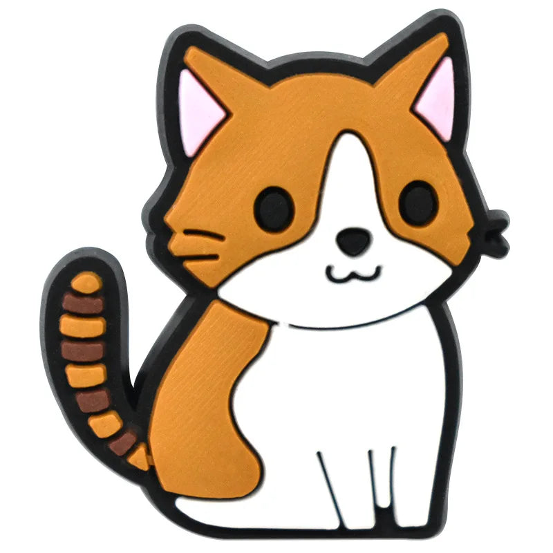 Cute Cat Shoe Charms for Crocs - PVC DIY Badge Pins for Kids Shoes, Jeans & Clogs Accessories - Christmas Decoration & Wholesale (1PC) - Perfect for DIY Crafts, Gift Giving & Shoe Customization