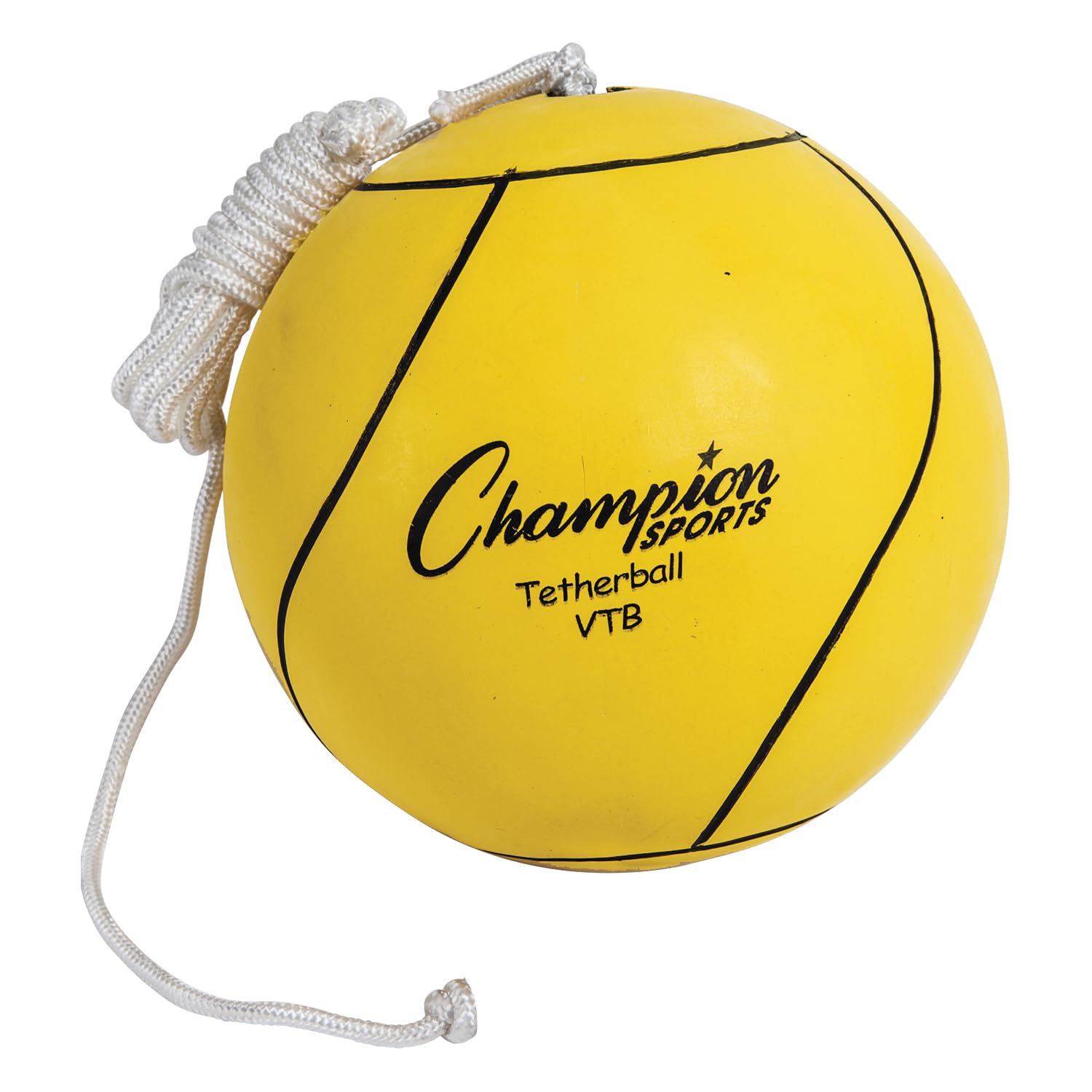 Champion Sports Optic Yellow Tether Ball Set - High Visibility Outdoor Game for Kids & Adults - Perfect for Backyard, Park, and School Playground Activities