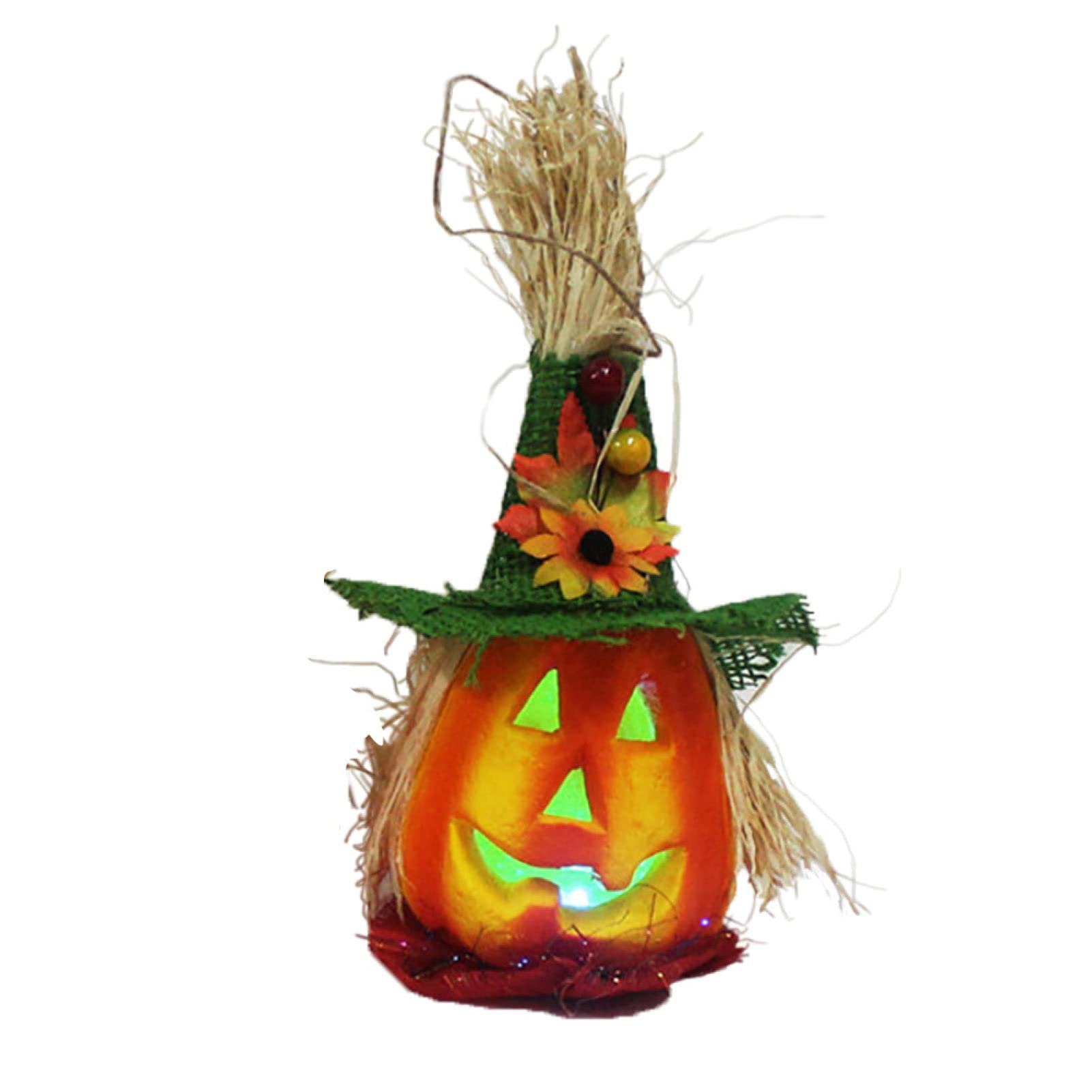 LED Halloween Pumpkin Lamp with Hat - Hollow Pumpkin Lantern for Halloween Party Decor, Home Bar & Outdoor Lighting - Spooky Mood Lighting for Trick or Treat