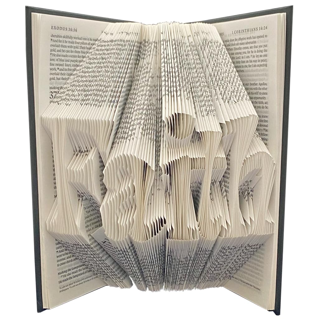 Faith Christian Bible Art Sculpture - Handmade ESV Bible Decor for Home & Church - Inspirational Christian Gifts for Women & Men - Perfect for Prayer Rooms, Bible Studies & Spiritual Spaces