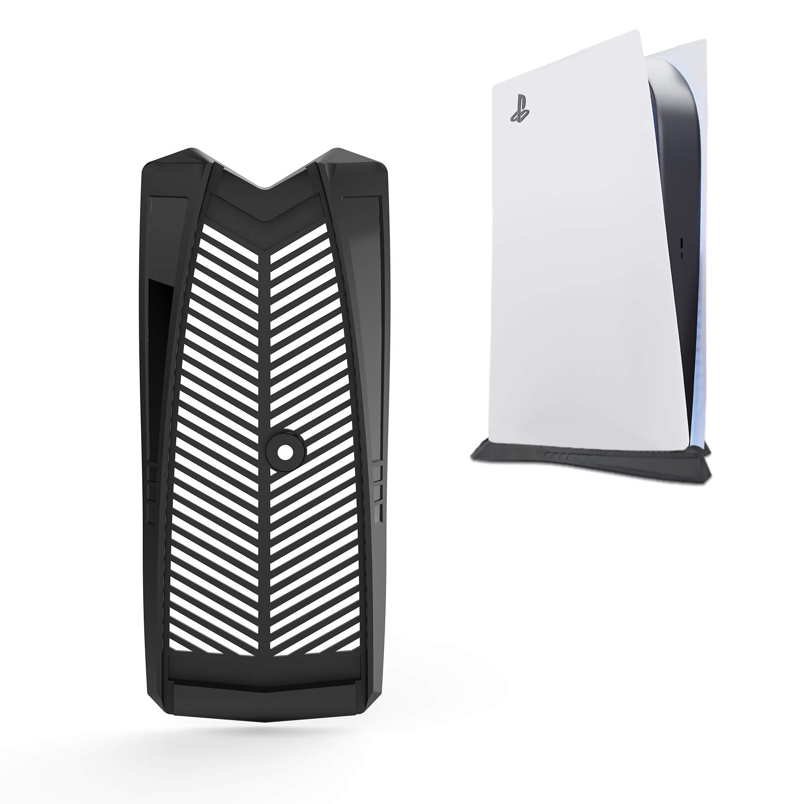 Younik PS5 Digital Edition Vertical Stand with Built-in Cooling Vents & Non-Slip Feet - Black | Perfect for Gaming Setups & Organized Console Storage