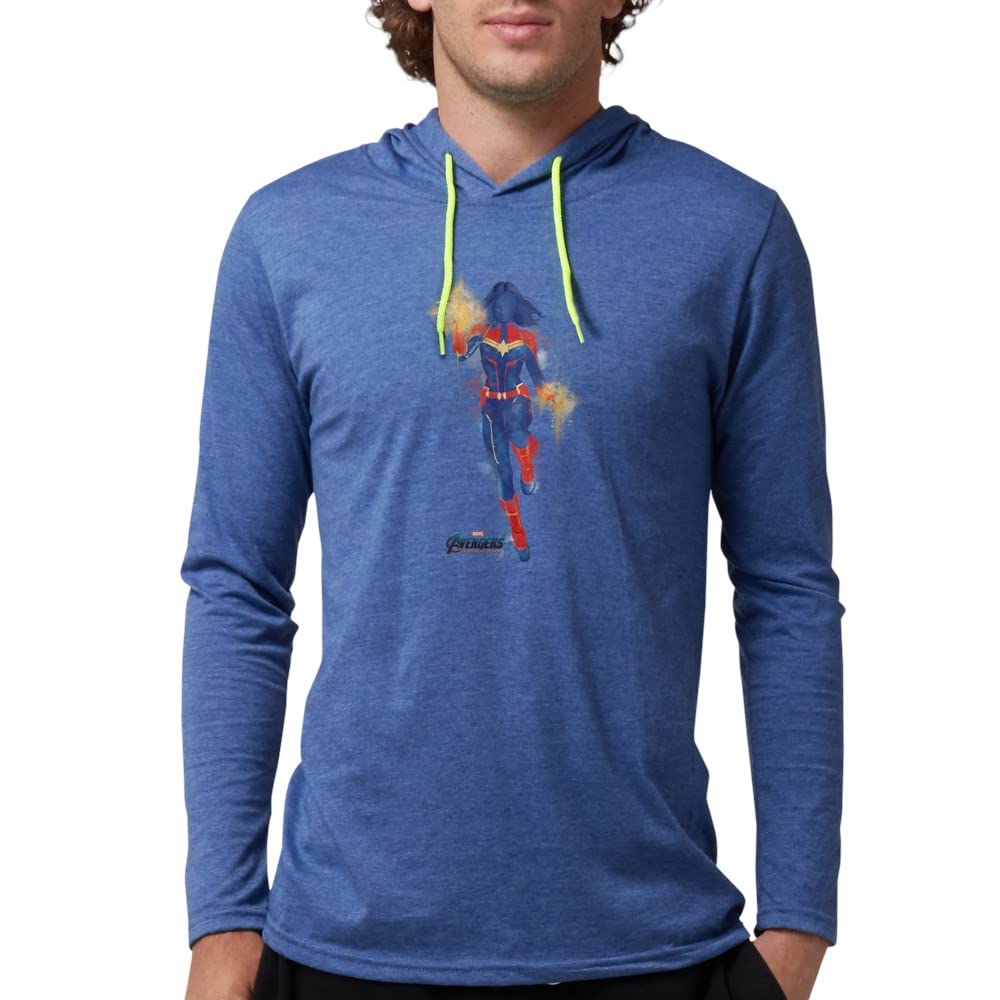 Captain Marvel Men's Hooded Sweatshirt | Superhero Graphic Hoodie for Men | Perfect for Cosplay, Comic Con & Casual Wear