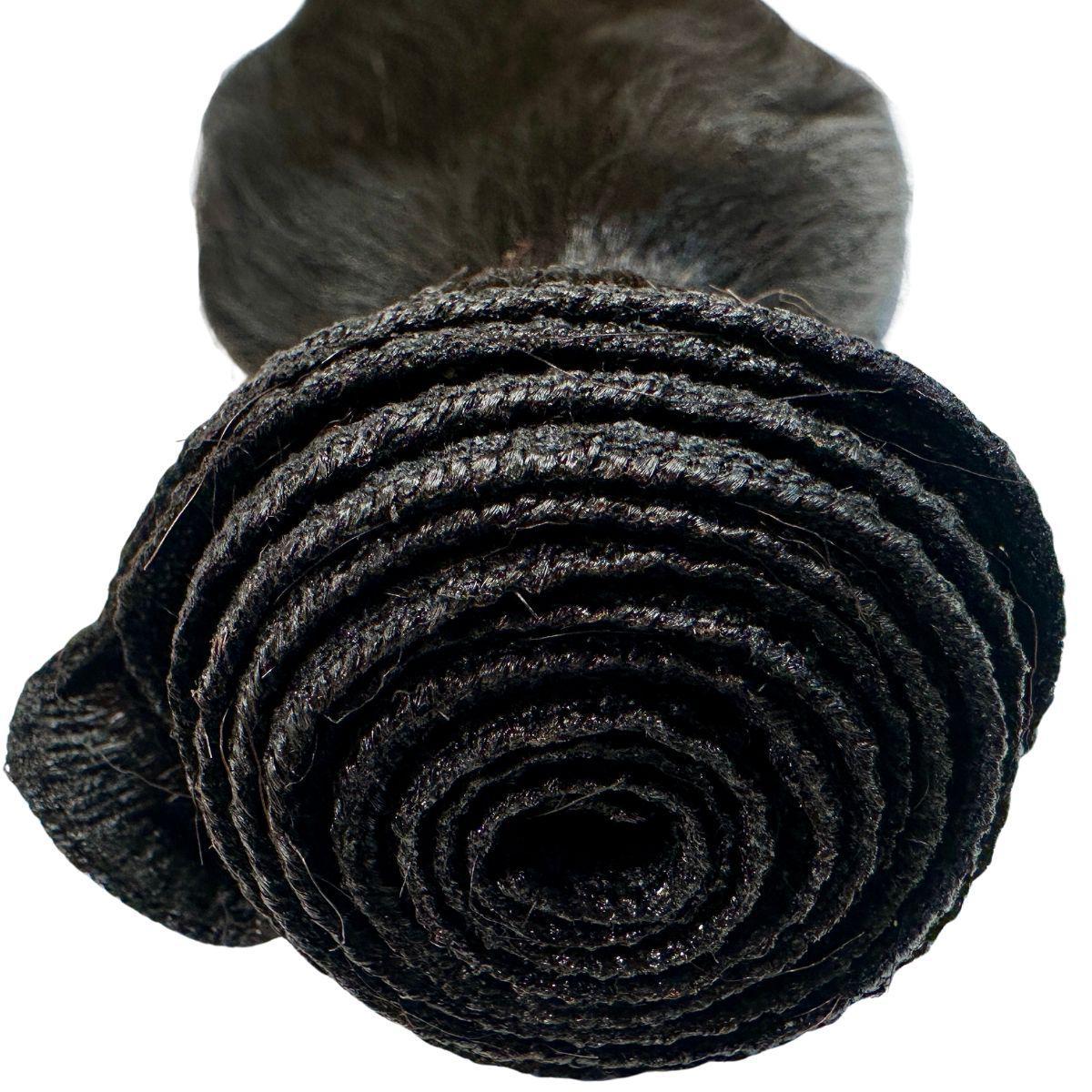 Yaki Straight 100% Human Hair Bundles for Weave & Extensions - Natural Black Hair for Braiding, Styling & Salon Use