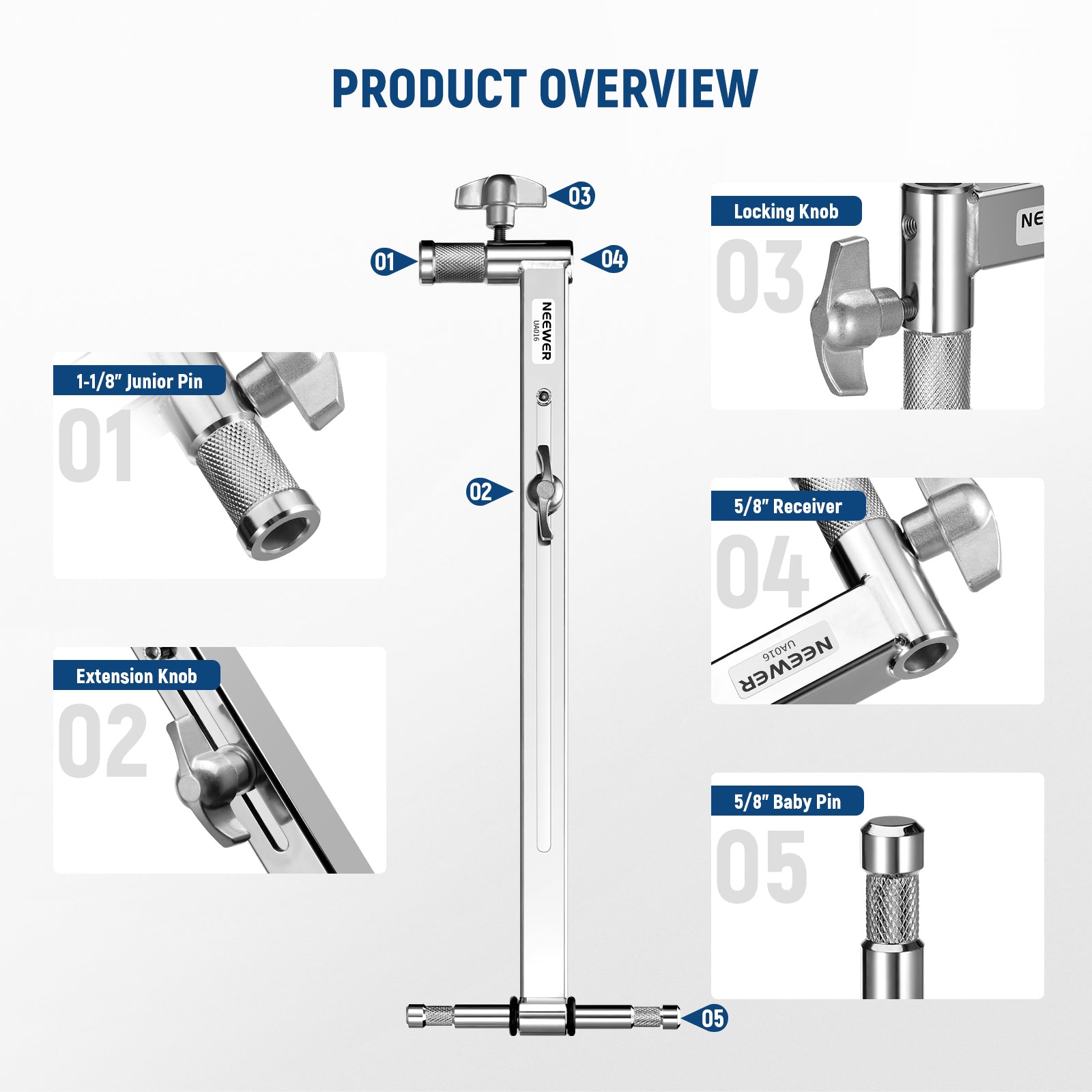 NEEWER UA016 Adjustable Offset Arm with 5/8