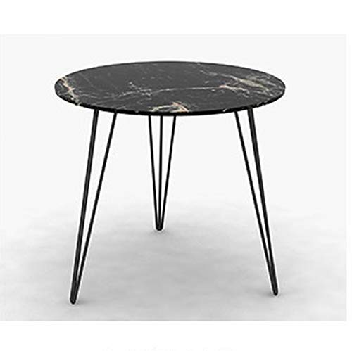 Nordic Round Iron Coffee Table - Small Side Table for Living Room, Sofa, Bedroom, or Corner - Black - Perfect for Coffee, Books, and Decor