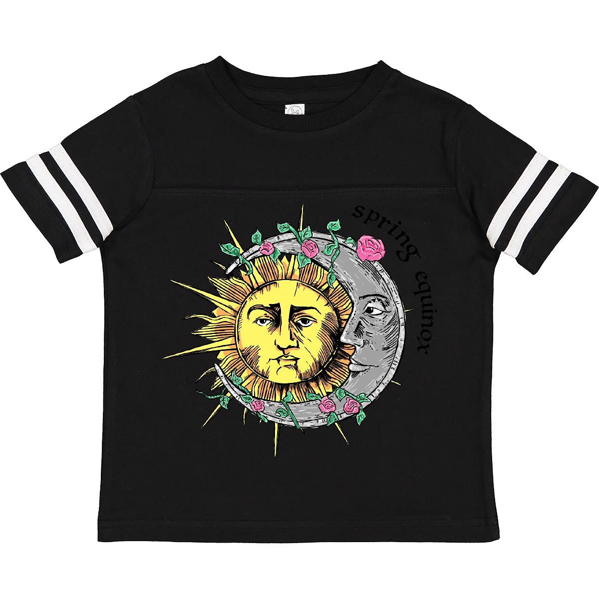 Inktastic 1st Day of Spring Sun and Moon Equinox Graphic Youth T-Shirt - Celebrate Spring with Stylish Astronomy Themed Kids Apparel for School, Parties & Outdoor Activities