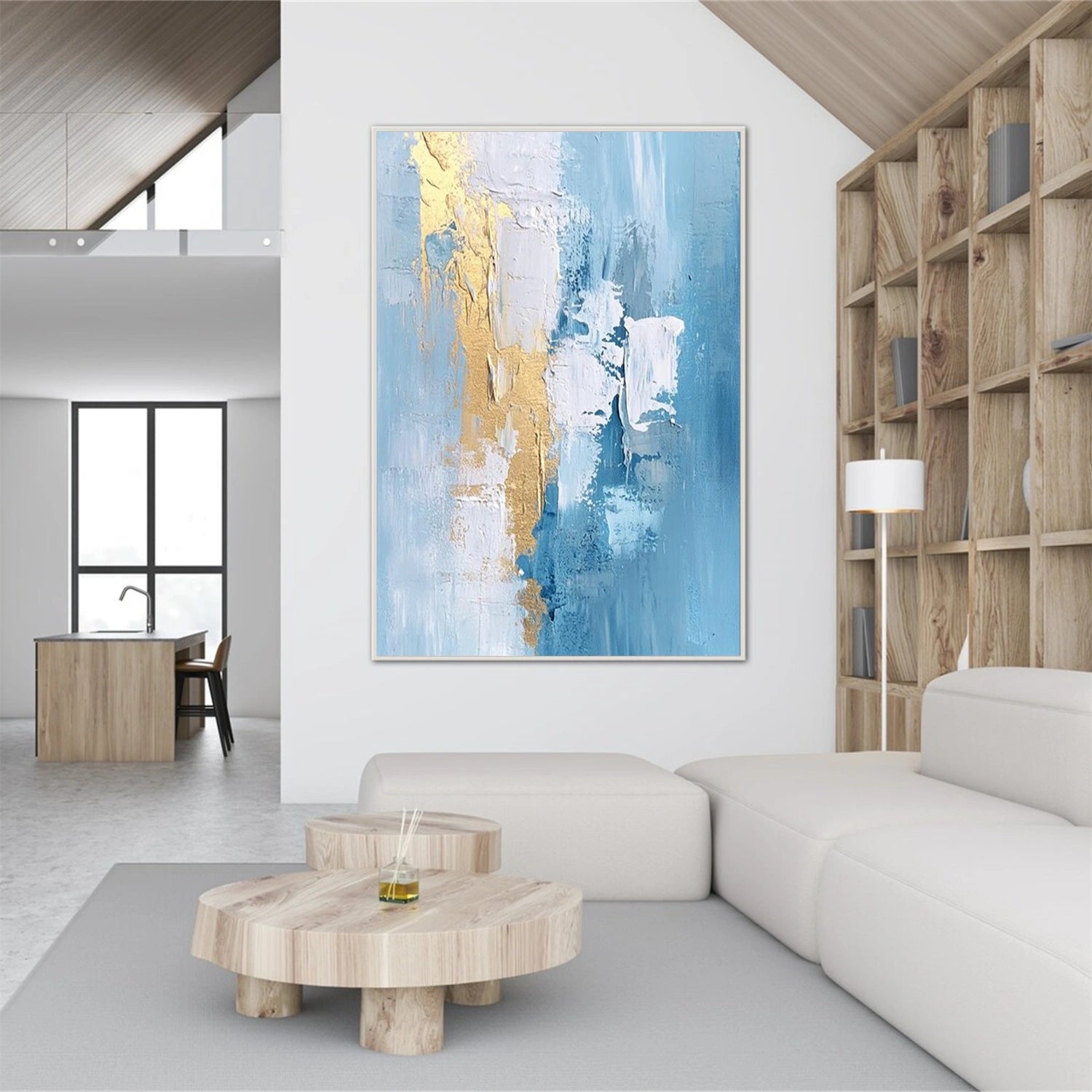 Abstract Painting #AB 458 - Modern Canvas Wall Art for Living Room, Bedroom & Office Decor | Handmade Contemporary Artwork