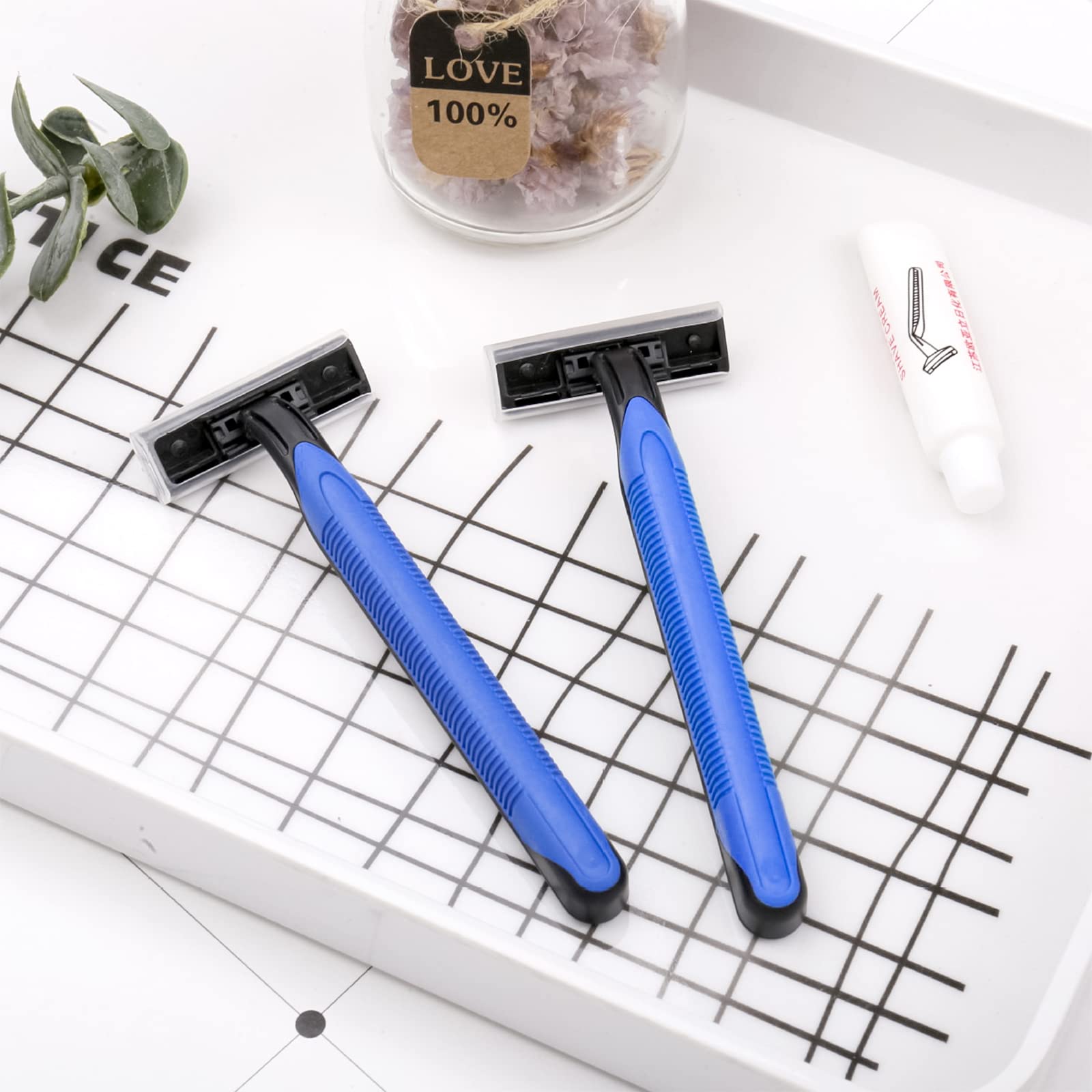 Bulk Disposable Razors with Blade Caps - 150 Individually Packaged Razors for Hotels, Shelters & Nursing Homes | Durable Shaving Supplies for Travel, Hygiene Kits & Charity Donations