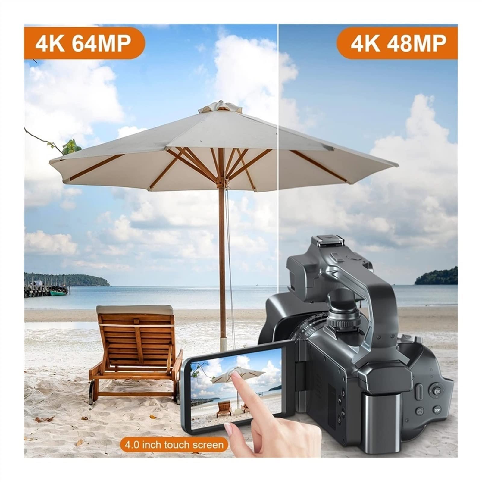 AUBEST 4K Camcorder - 18X Zoom Vlog Camera for YouTube & Streaming