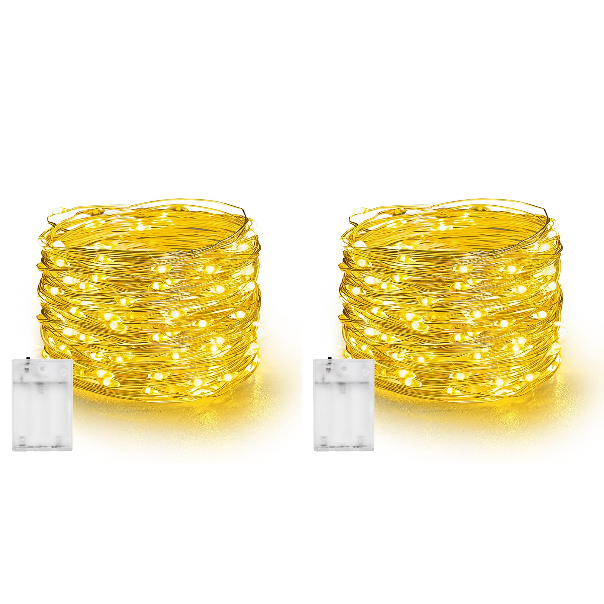 Dazzle Bright 40FT Fairy Lights - 2 Pack 120LED for Christmas Decor | Indoor Outdoor Party, Bedroom, Yard