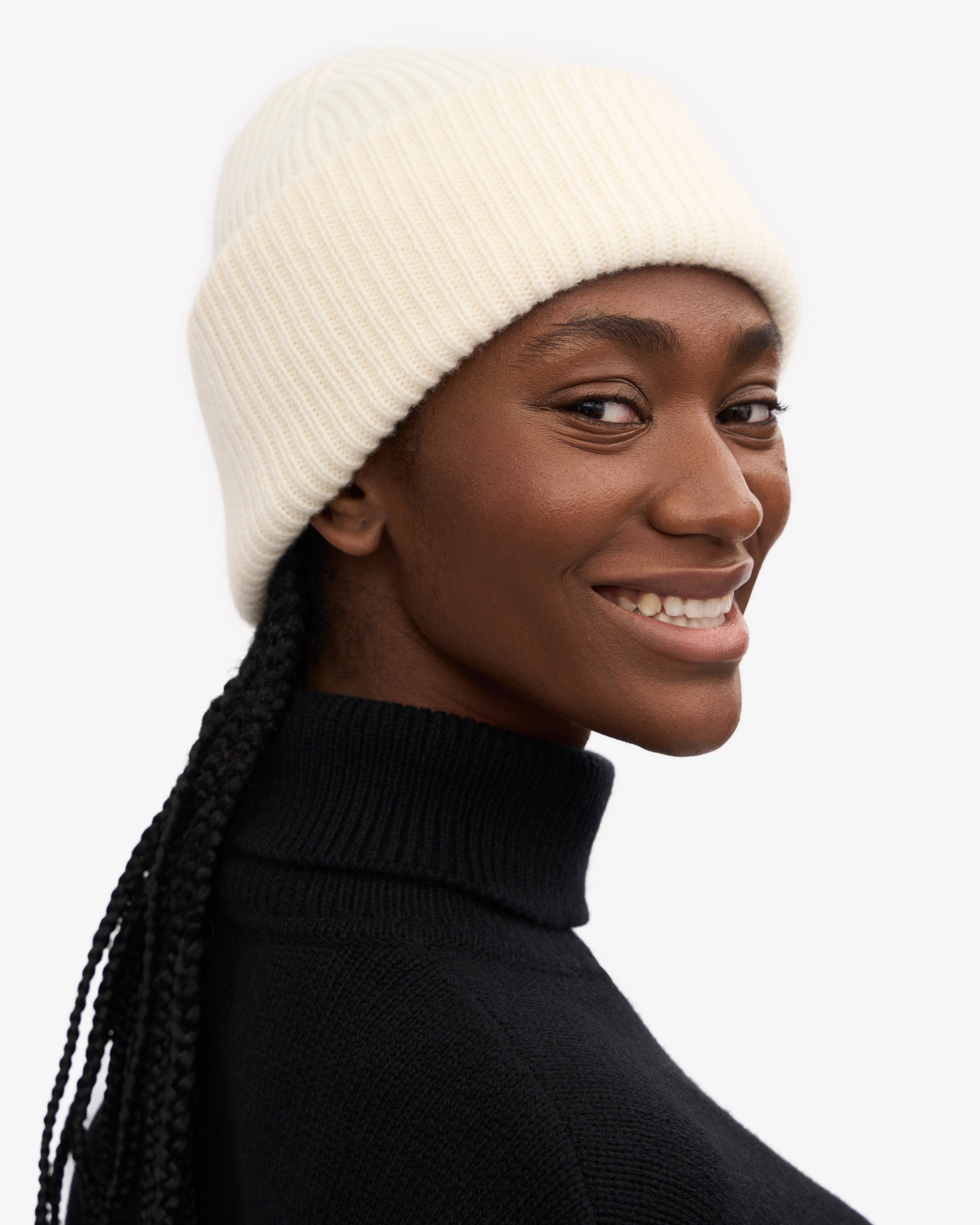 Premium Merino Wool Beanie - Soft & Warm Winter Hat for Men & Women - Optical White - Perfect for Skiing, Hiking & Outdoor Activities