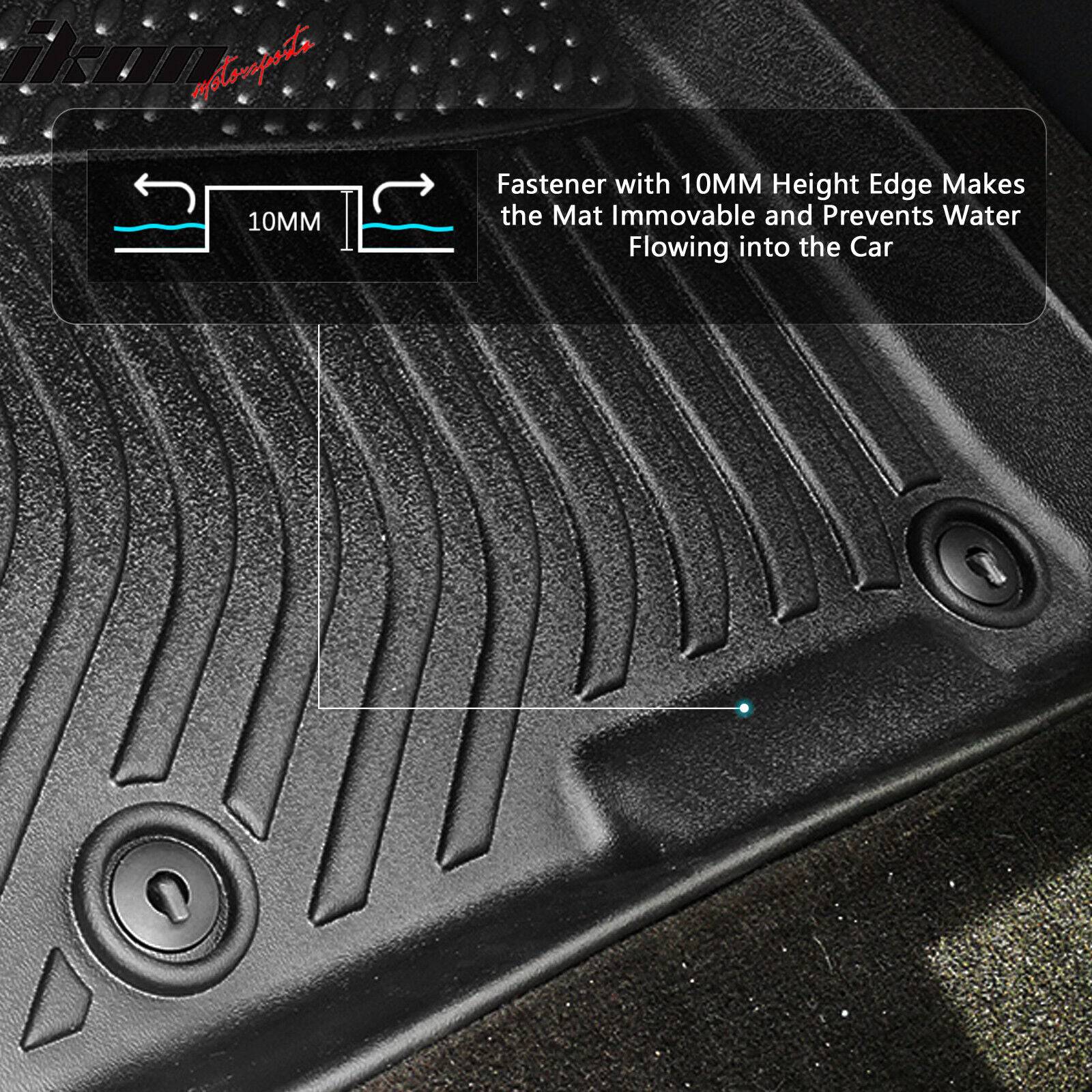 2024-2025 Chevrolet Trax & Buick Envista All-Weather Floor Mats - 3-Piece TPE Car Floor Liners Set - Non-Slip Black Interior Protector for SUV - Perfect for Road Trips, Winter Snow & Mud Protection