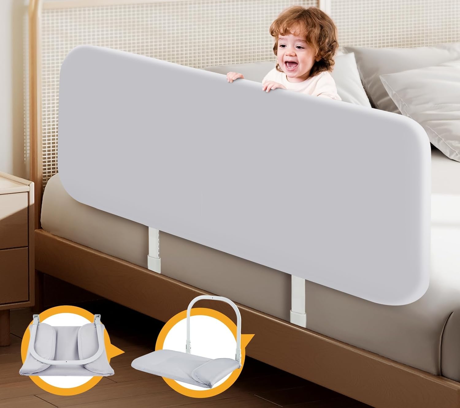 Portable Toddler Bed Rails for Travel - Adjustable Safety Guard Rail for Crib, Twin, Queen, Full & King Size Beds - Easy to Install Baby Bed Rail for Toddlers & Kids - Perfect for Hotels, Home & Airbnbs