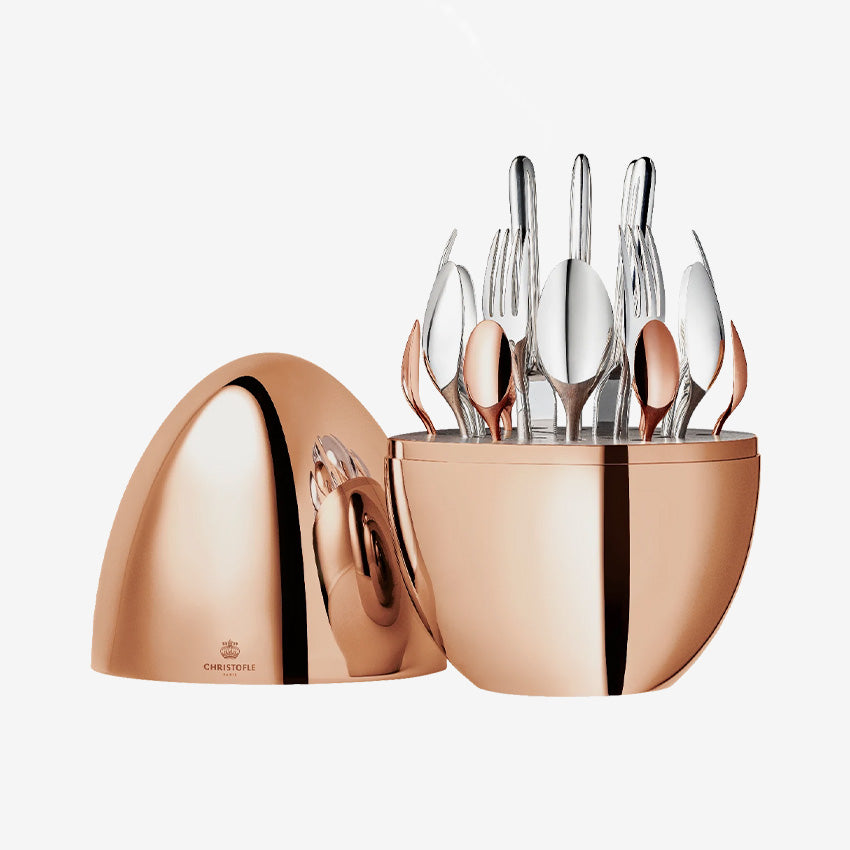 Christofle 24-Piece Mood Flatware Set - Premium Stainless Steel Silverware for Fine Dining & Entertaining - Elegant Cutlery Set for Wedding, Anniversary & Special Occasions