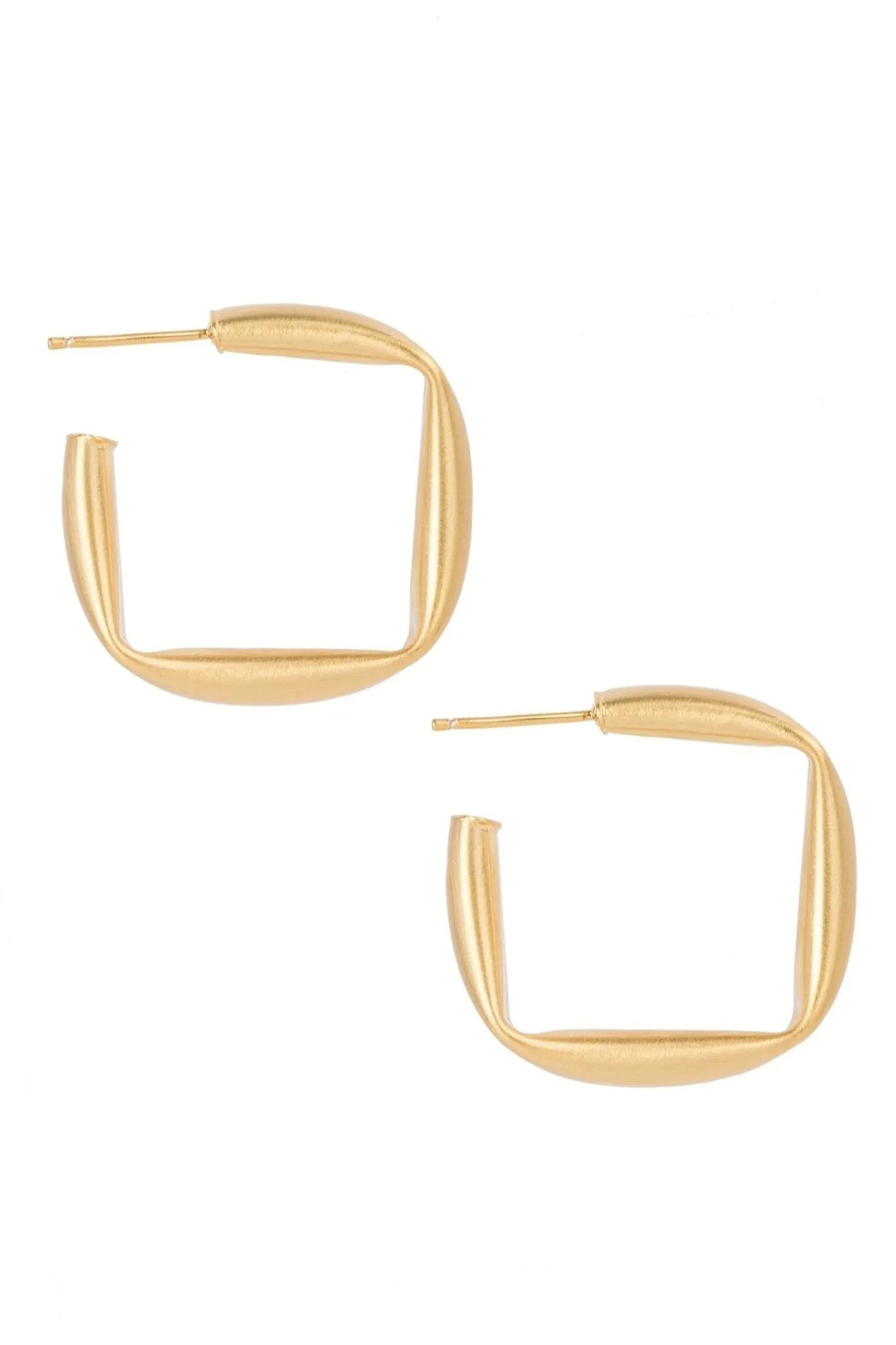 Square Hoop Gold Earrings for Women - 14K Gold Plated Minimalist Geometric Earrings for Everyday Wear, Party & Gift Giving