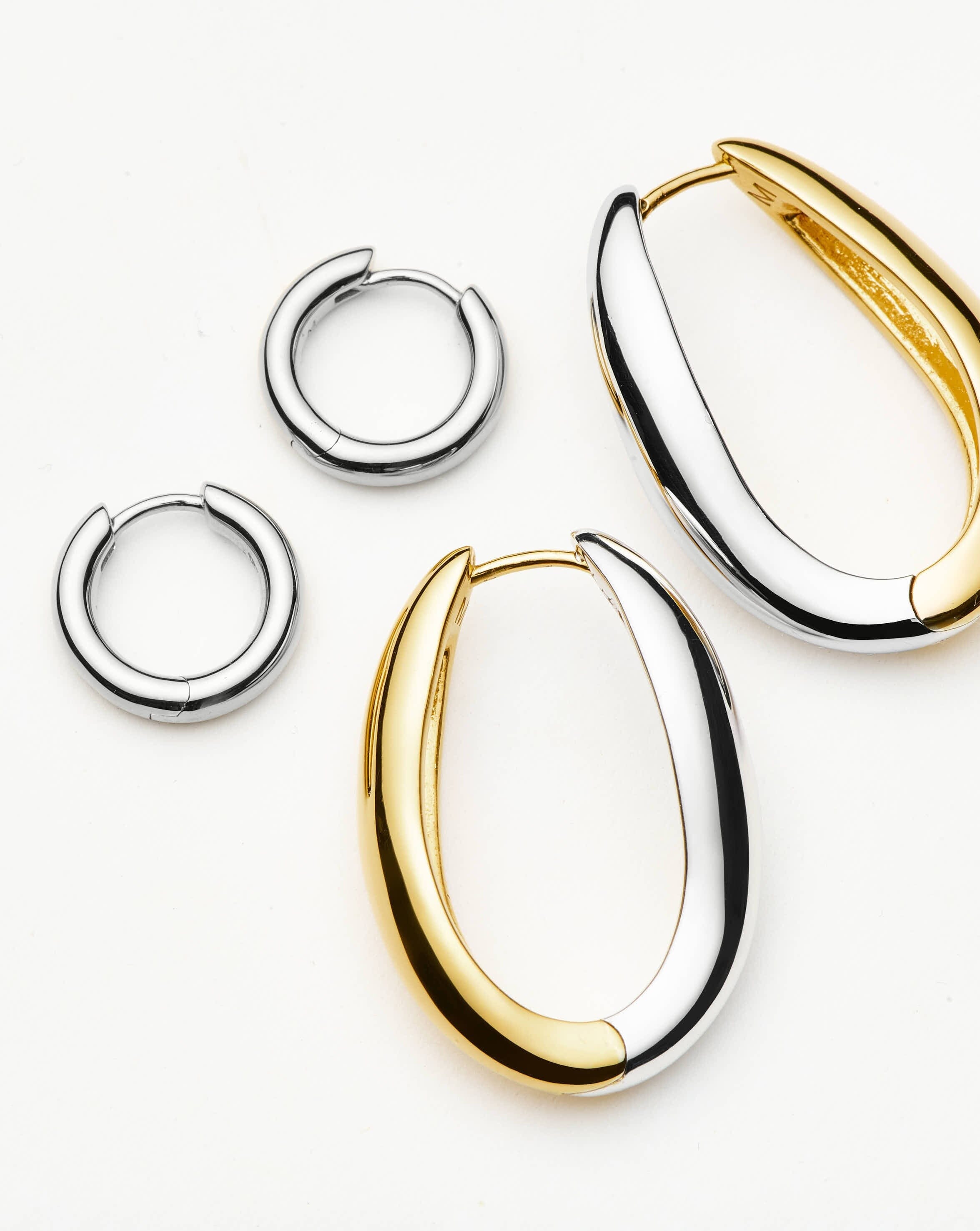 Savi Signature Hoop Earrings Set - Sterling Silver & Mixed Metal Dangle Hoops for Women | Perfect for Everyday Wear, Parties & Gift Giving