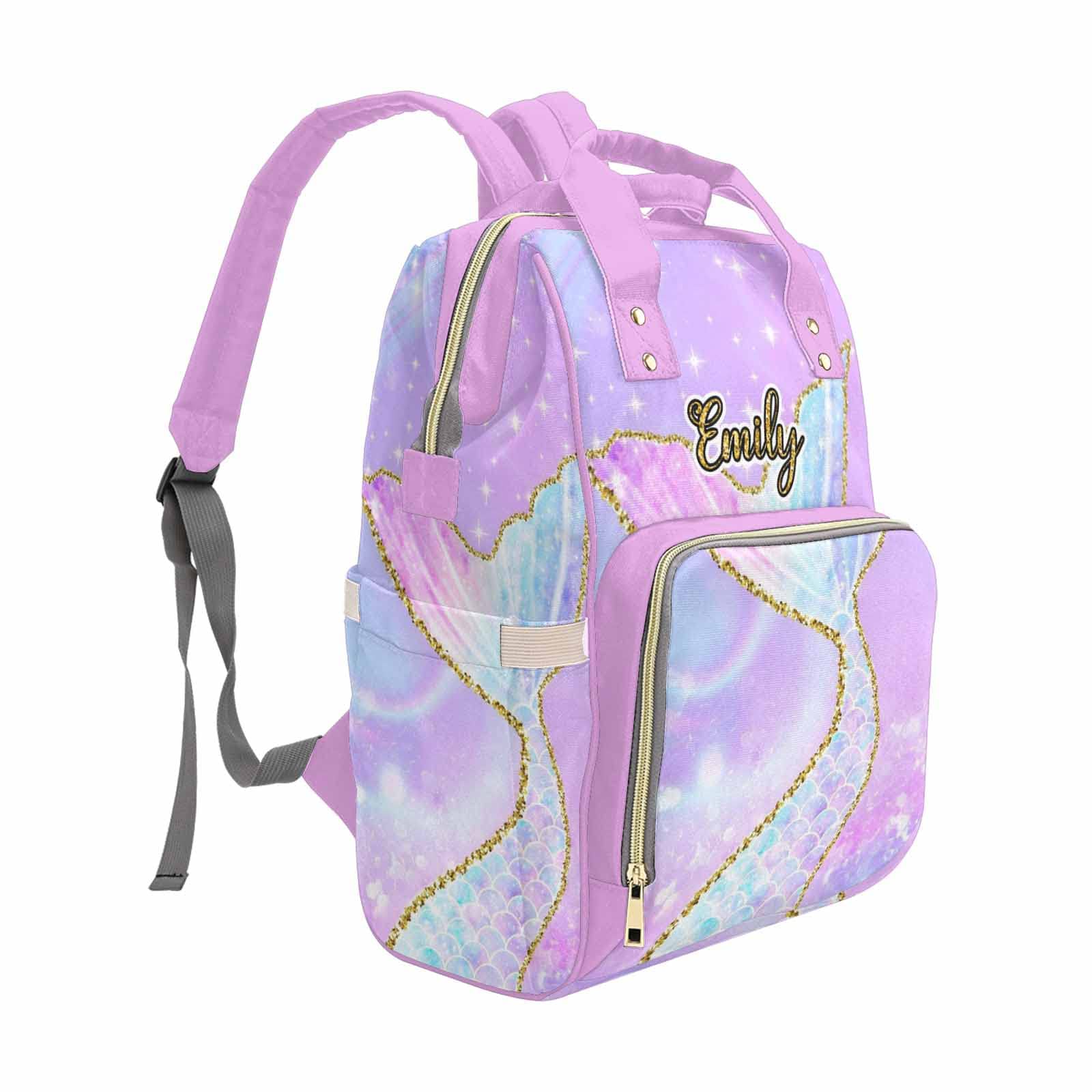 **Custom Personalized Diaper Backpack with Fish Tail Design - Nursing Bag for Moms, Baby Girl & Boy - Travel & Daypack Diaper Bag - Perfect Gift for New Moms (Ideal for Outings, Daycare & Travel)**