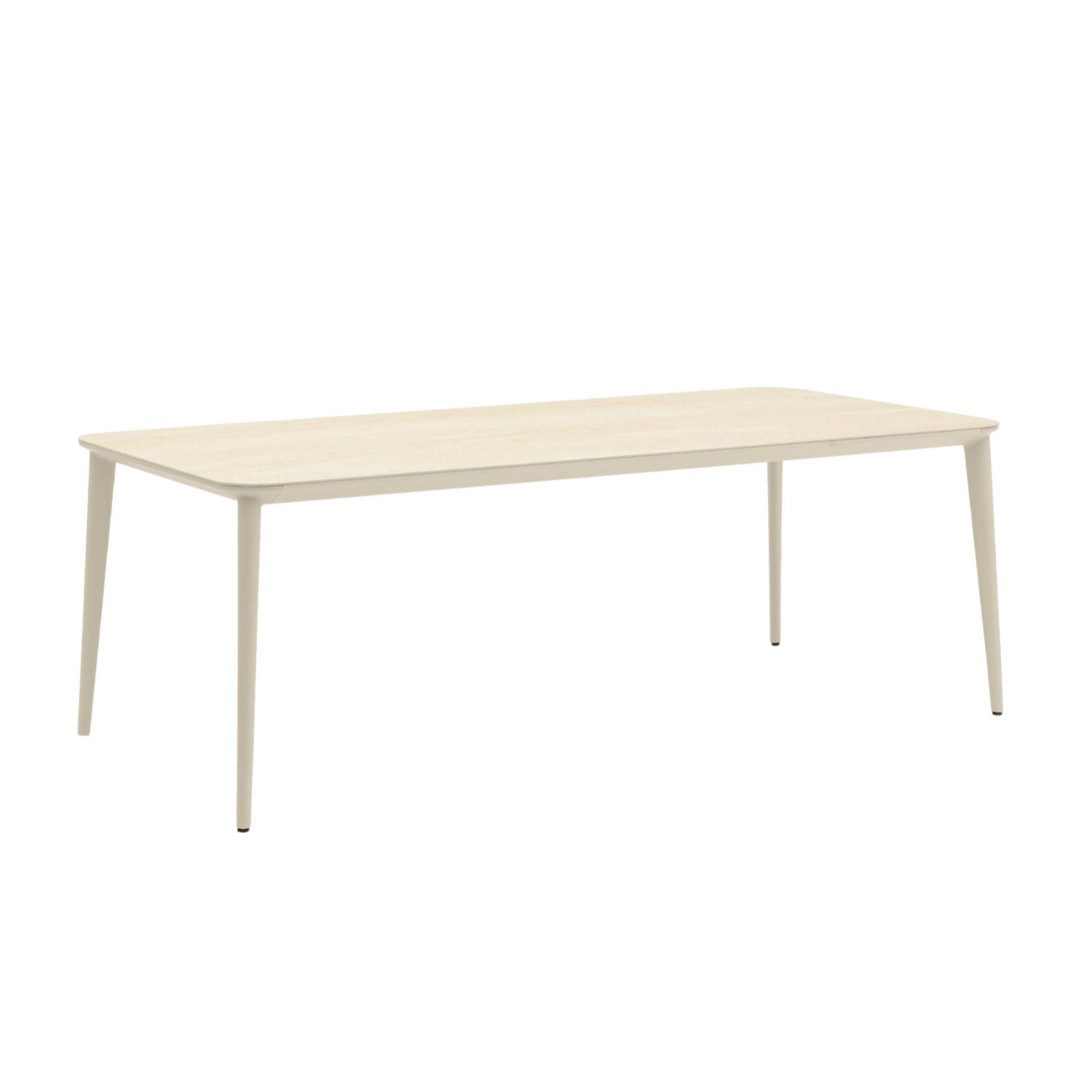 Alta II Beige Ceramic Dining Table - Modern Round Kitchen Table for 4-6 People, Perfect for Small Spaces, Breakfast Nook & Cozy Dining Rooms