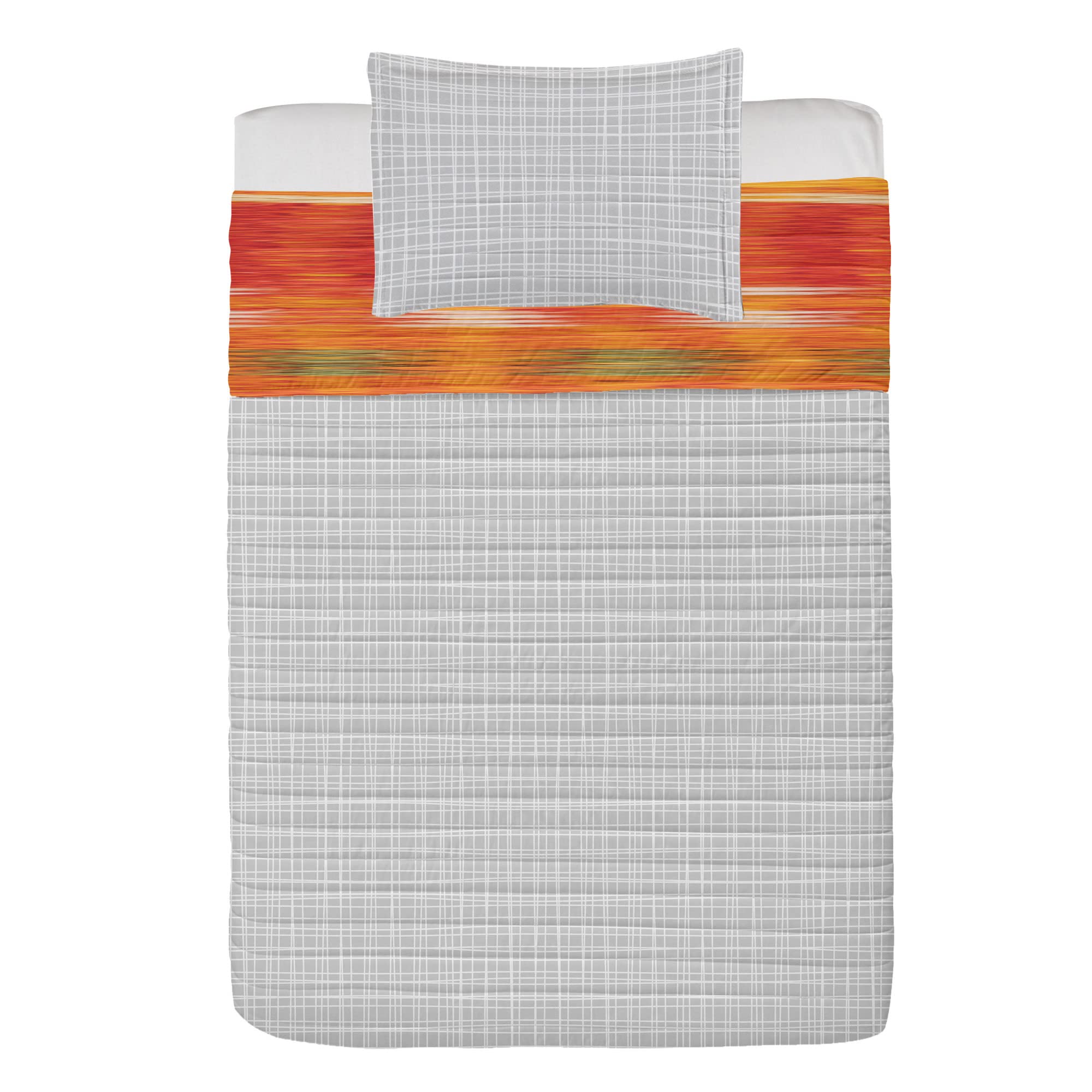 Ambesonne Mexican Reversible Bedspread Set - Vibrant Aztec Design Microfiber Bedding with Pillow Shams, Twin Size in Lilac Blue Orange | Boho Chic Home Decor for Bedroom, Dorm & Guest Room