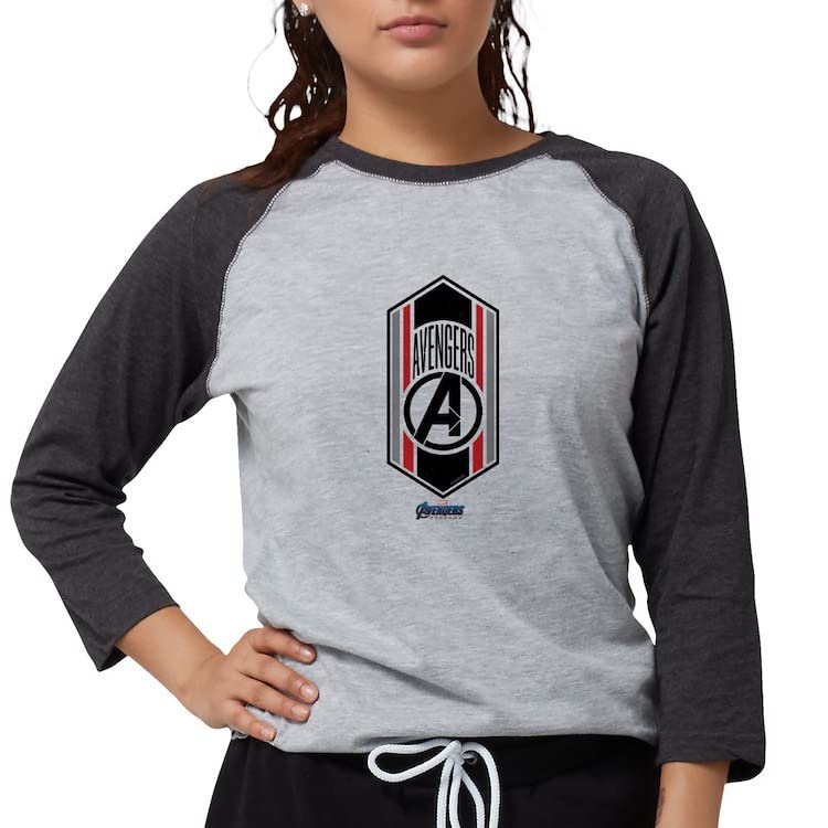 Avengers Logo Women's Baseball Tee - Marvel Superhero Graphic T-Shirt for Casual Wear & Cosplay | Perfect for Movie Nights, Comic Con & Everyday Fashion