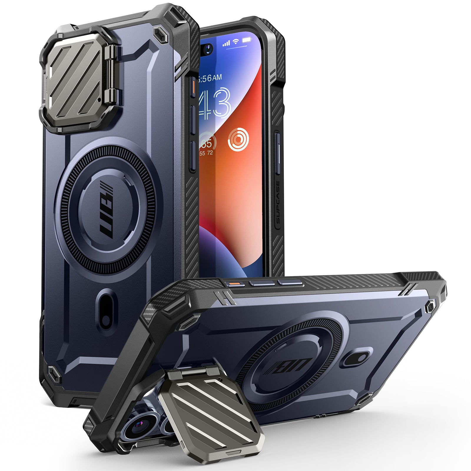 iPhone 15 Pro 6.1 Inch Unicorn Beetle MAG XT MagSafe Protective Case - Shockproof & Anti-Scratch Cover with Strong Magnetic Grip (Dark Blue) - Perfect for Work, Travel & Outdoor Activities