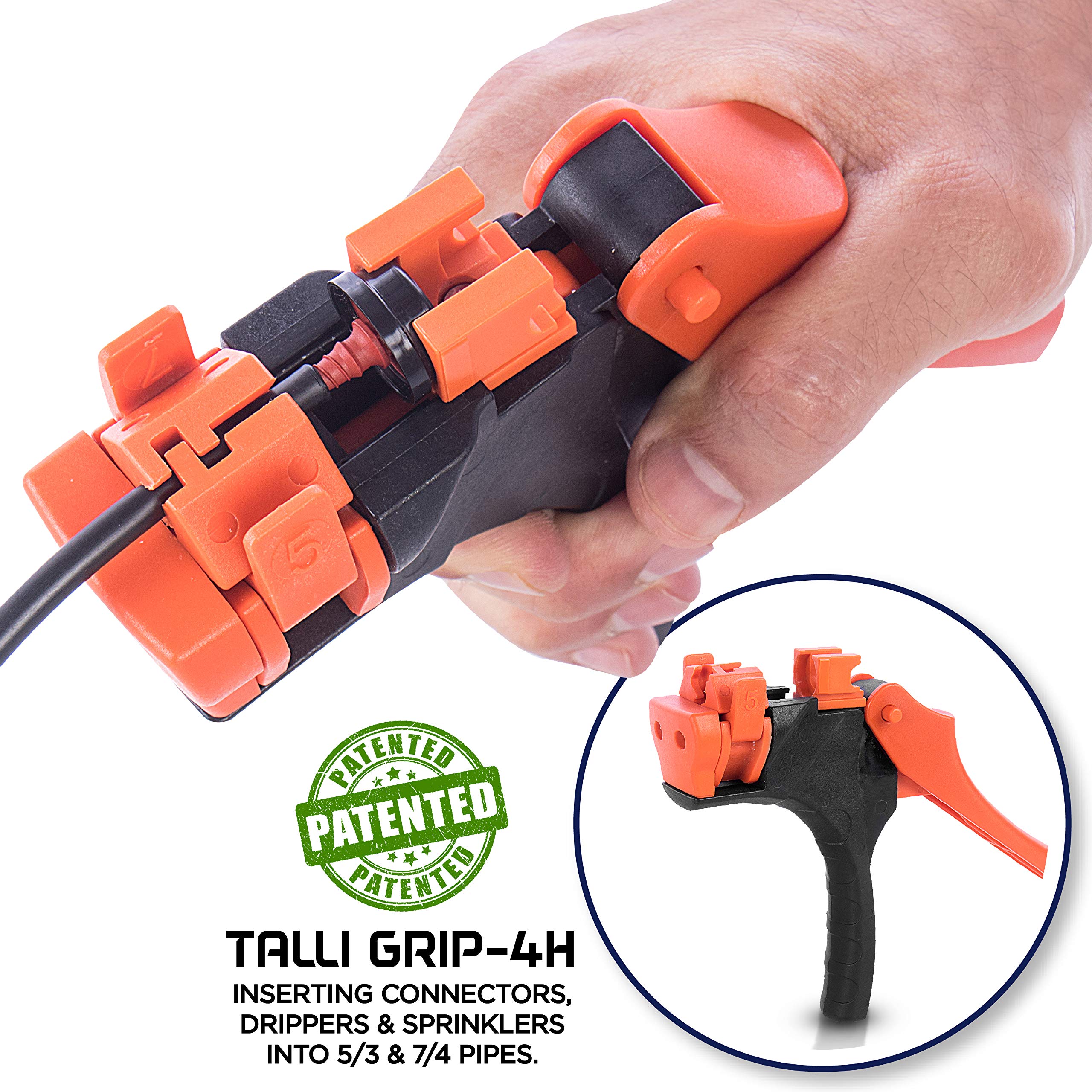 Talli Grip TG Garden Drip Irrigation Tool Kit - Patented Insertion Punch Tool for Dripper Connector & Dripper Gun - Perfect for Home Garden, Greenhouse, and Farm Irrigation Systems (Model 700011)