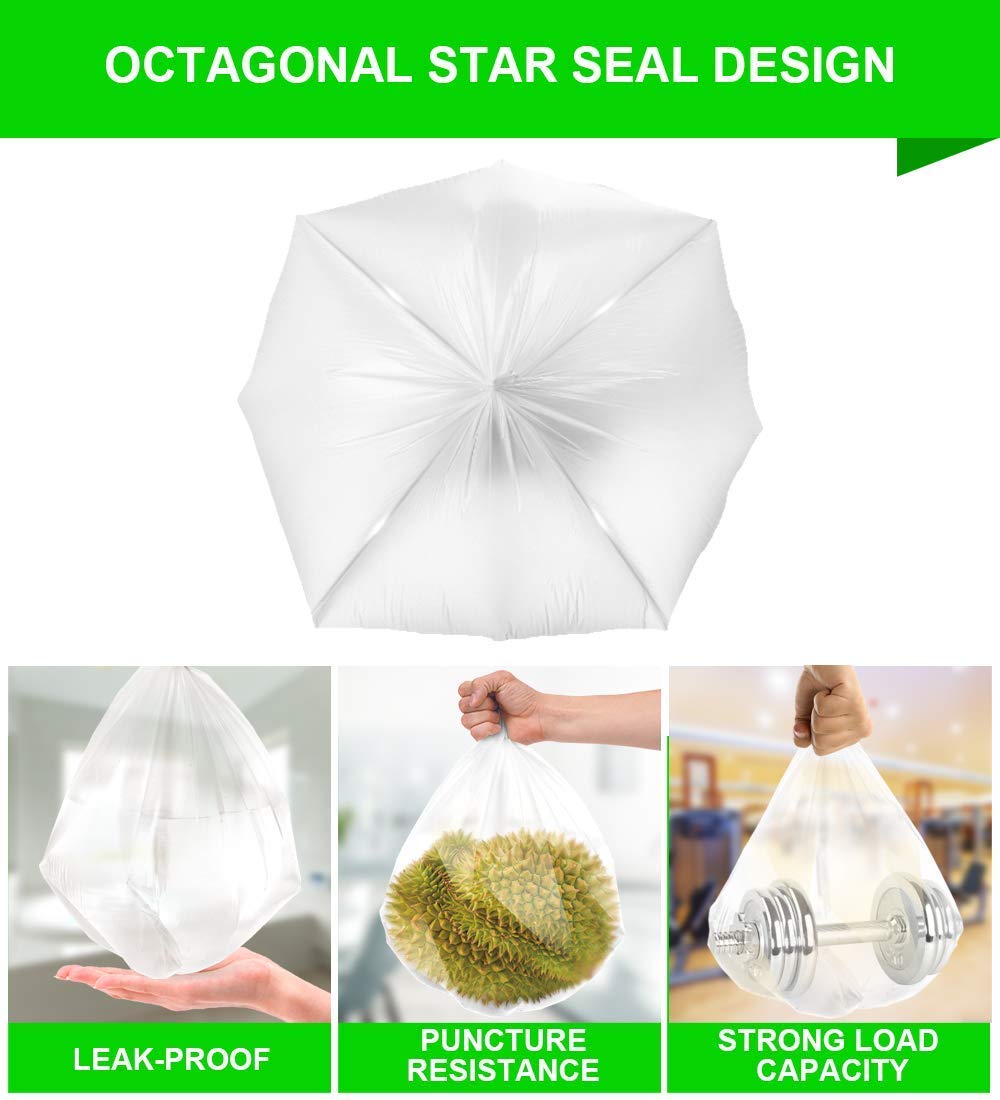 Small Trash Bags 1.2 & 4 Gallon - Clear Kitchen Garbage Can Liners for Bathroom, Bedroom, Office | 220 Count Wastebasket Bags | Perfect for Small Trash Cans, Desk Bins & Mini Waste Baskets