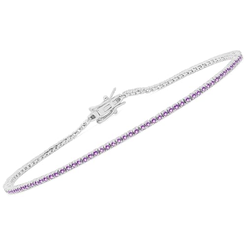 amethyst Purple-White Gold Plated