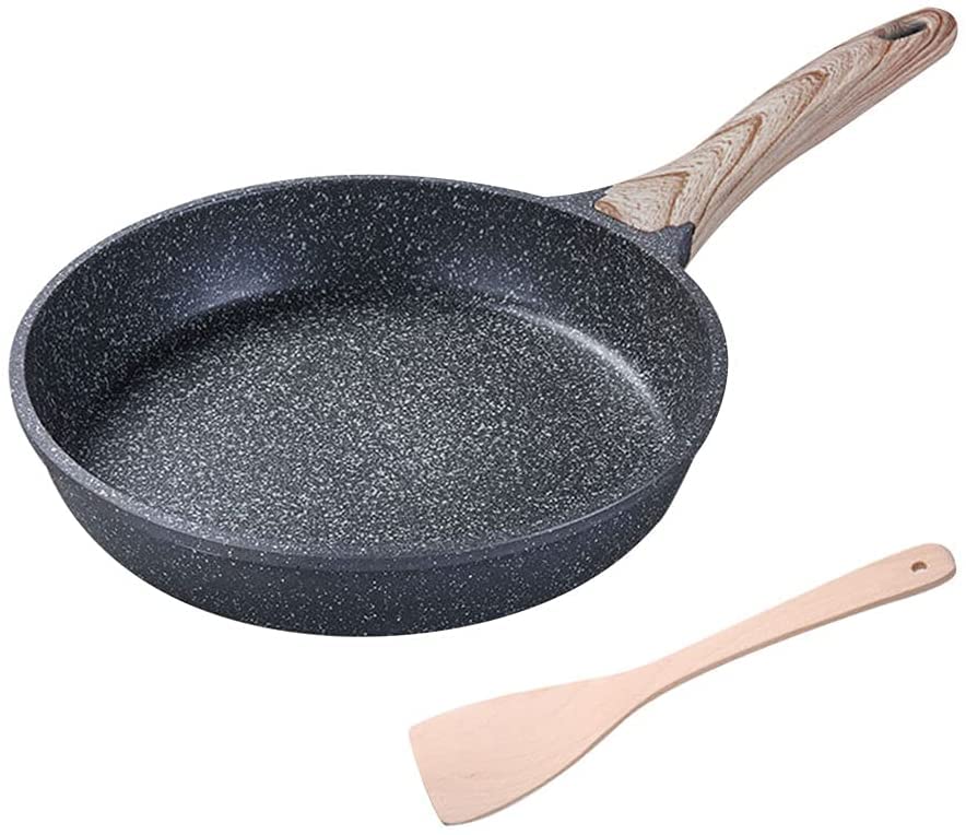 Nonstick Egg Frying Pan - KDLK Pancake Griddle for Gas & Induction Cooktops - Round Fat-Free Maifan Stone Omelette Pan - Portable Breakfast Skillet for Home & Camping Use