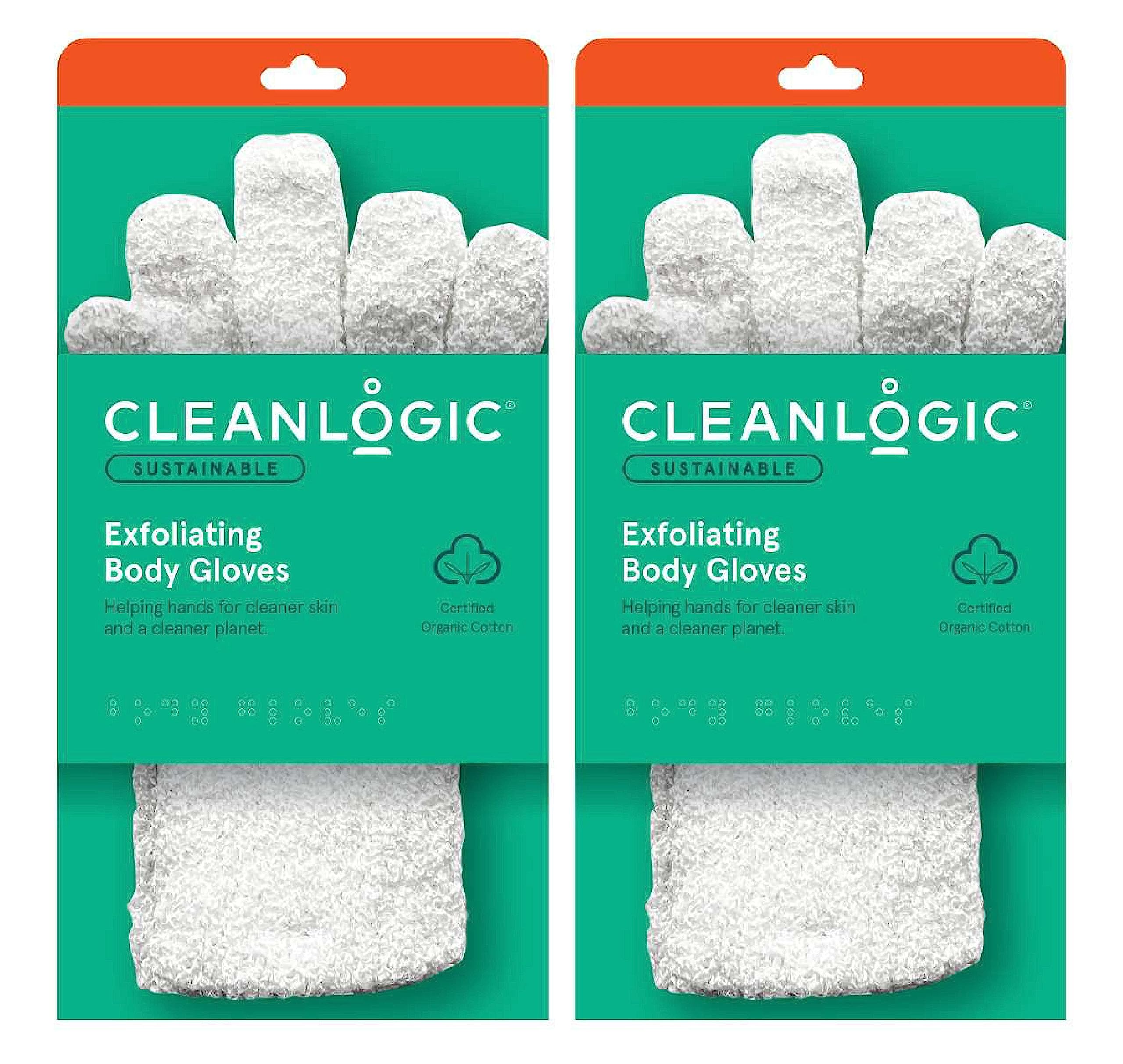 Cleanlogic Exfoliating Bath Gloves (2-Pack) - Premium Loofah Gloves for Deep Cleansing & Skin Renewal - Perfect for Shower, Spa & Body Scrub