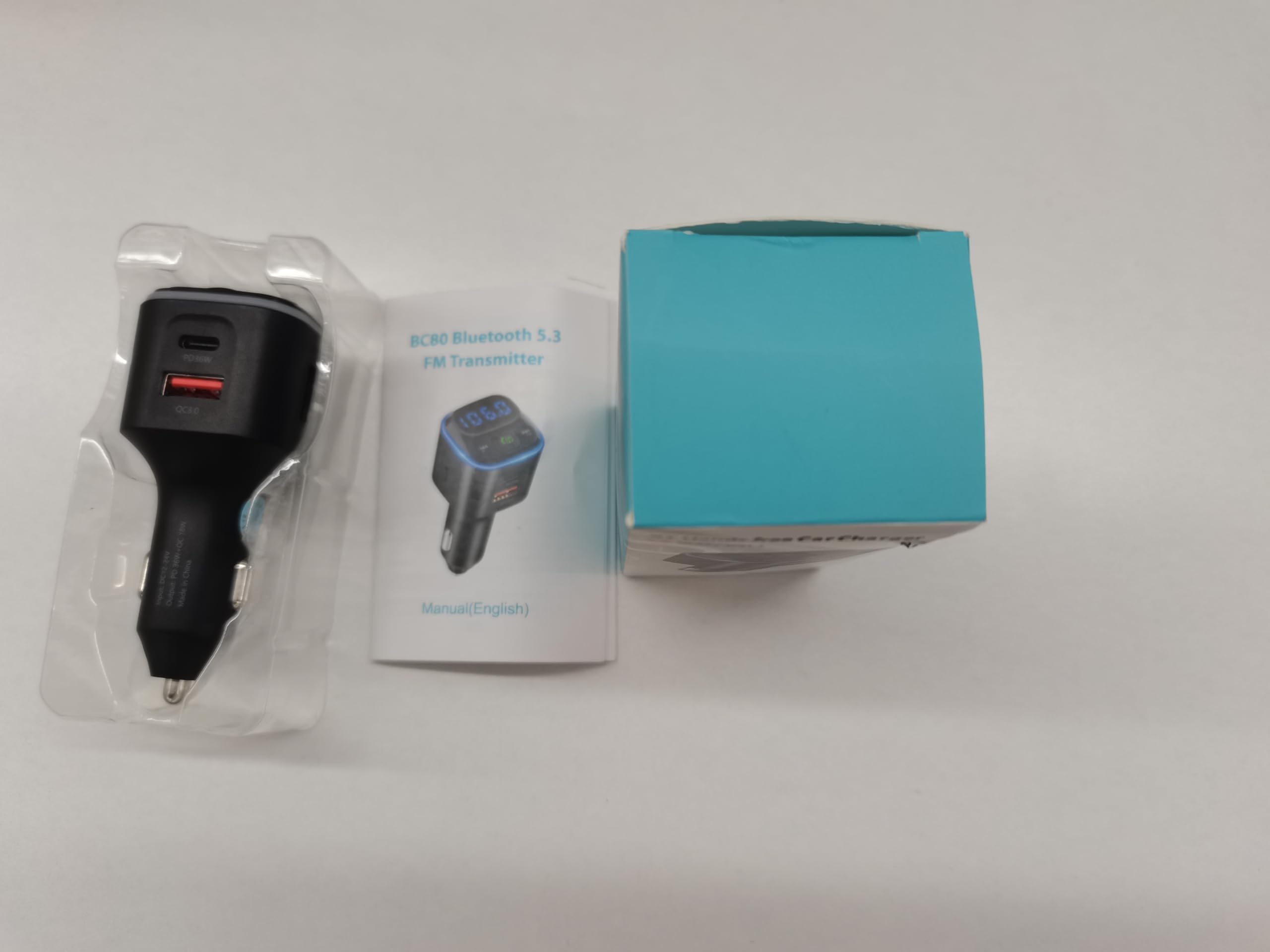SONRU Bluetooth FM Transmitter V5.3 - Car Adapter with QC18W Fast Charger & Hi-Fi Sound for Hands-Free Driving