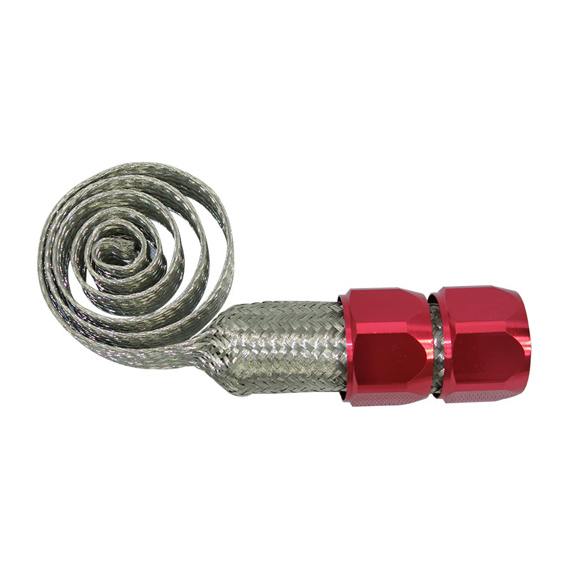 High-Quality Anodized Braided Hose Kit with Sleeves - Red RG1802 | Perfect for Automotive, Motorcycle & Hydraulic Systems