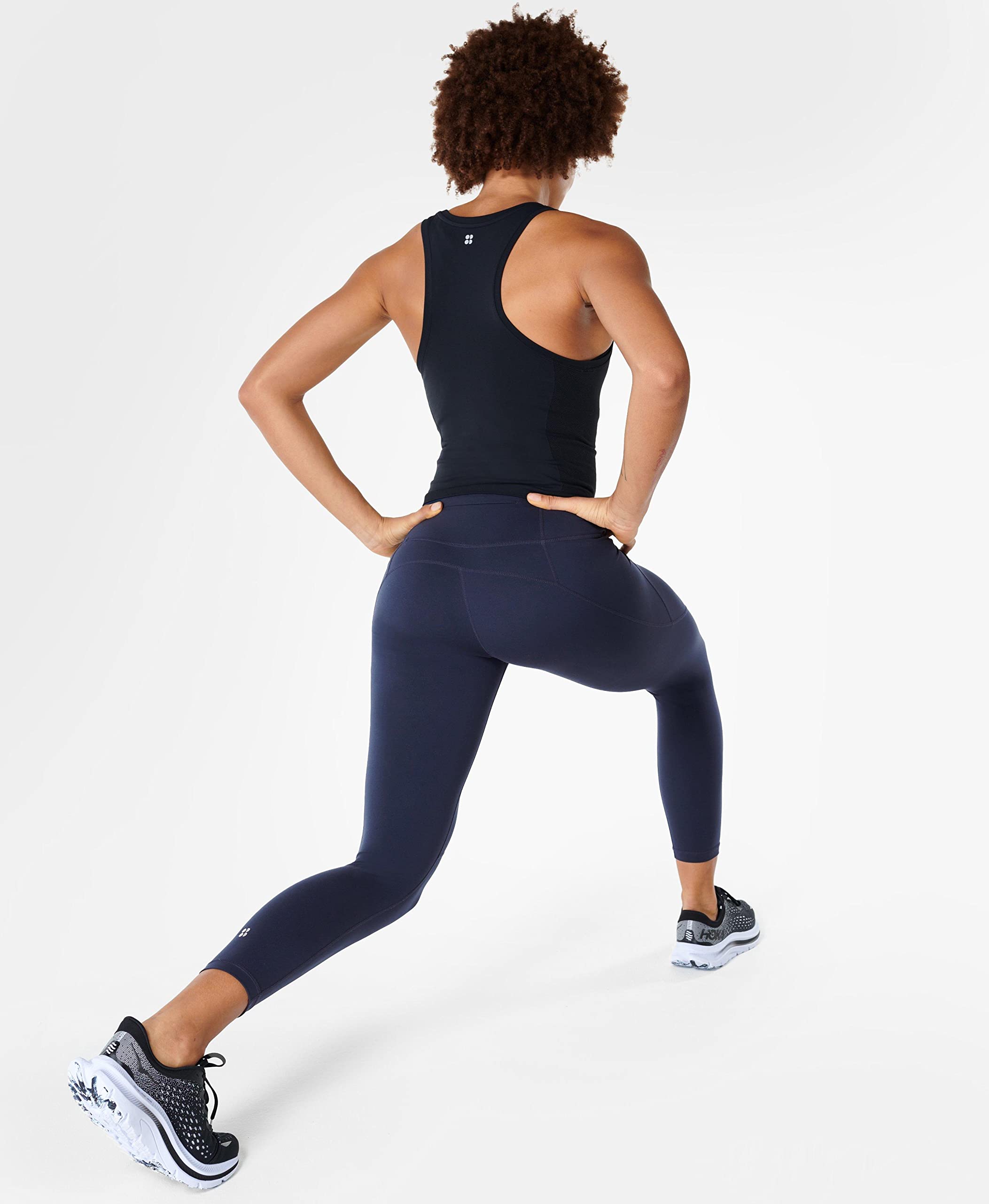 Sweaty Betty Women's Power 7/8 High-Waisted Workout Leggings - Navy Blue - Moisture-Wicking & Breathable Yoga Pants for Gym, Running & Fitness Training