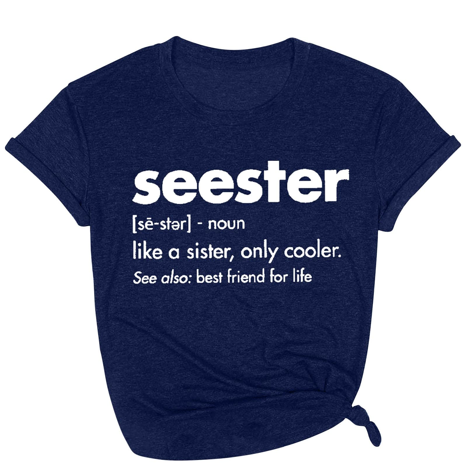 Trendy Women's Summer Short Sleeve Crewneck T-Shirt - Casual Loose Fit Letter Print Top for Daily Wear | Perfect for Beach Outings, Shopping & Weekend Hangouts