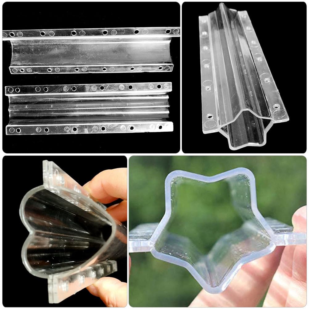 Yardwe 10PCS Plastic Cucumber Shaping Molds - Star & Heart Shaped Fruit & Vegetable Forming Tools for Garden DIY, Food Decoration, and Kids Cooking Activities