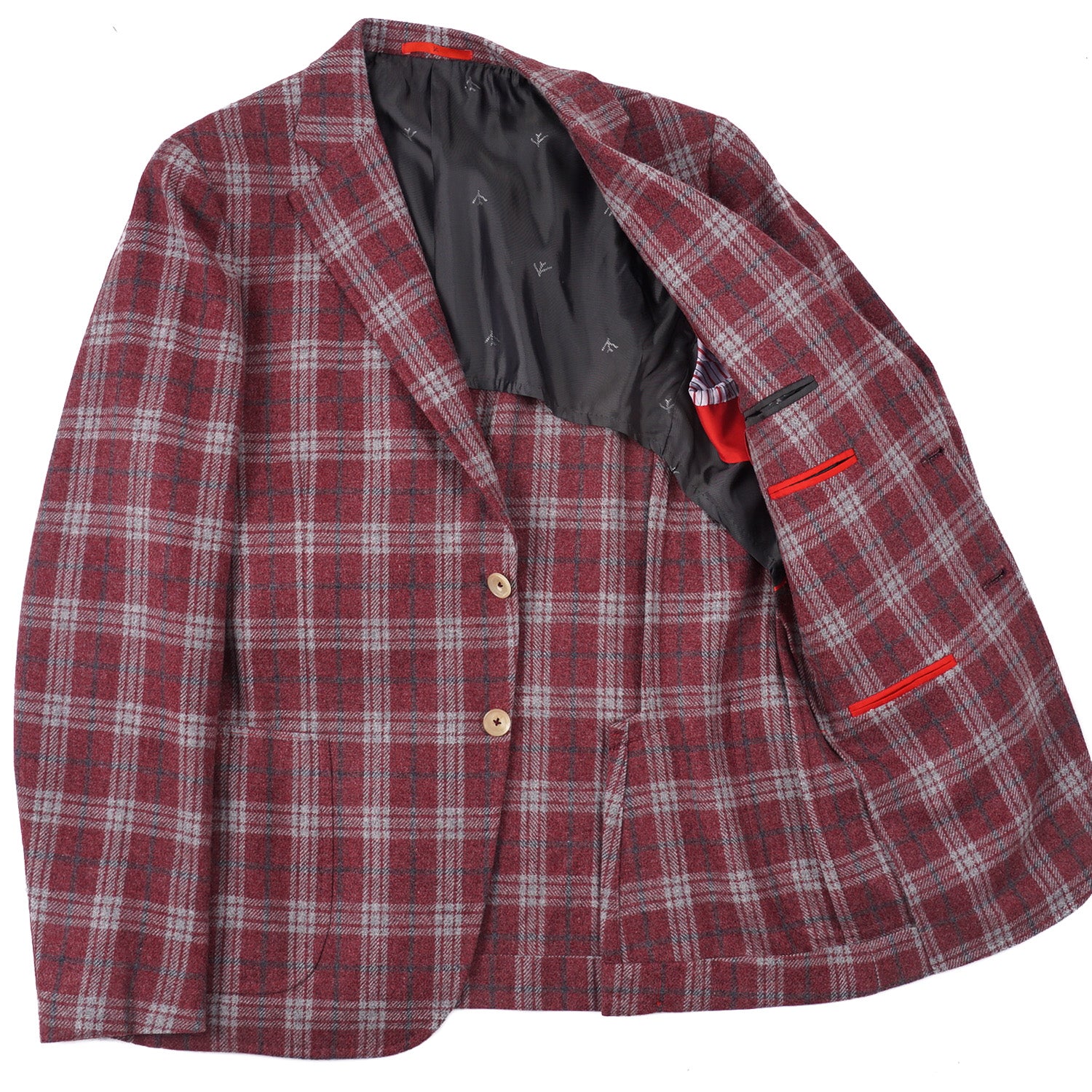 Isaia Slim Fit Soft Flannel Wool Sport Coat for Men - Premium Italian Tailored Blazer for Business, Office & Formal Events