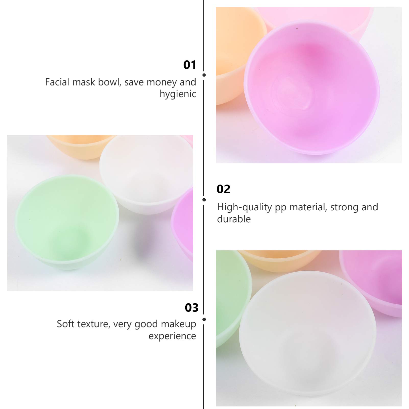 HEALLILY 5-Piece Silicone Mask Mixing Bowl Set for DIY Facial Masks - Reusable Beauty Tool for Skincare, Spa, and Home Use - Perfect for Mixing Clay, Charcoal, and Sheet Masks